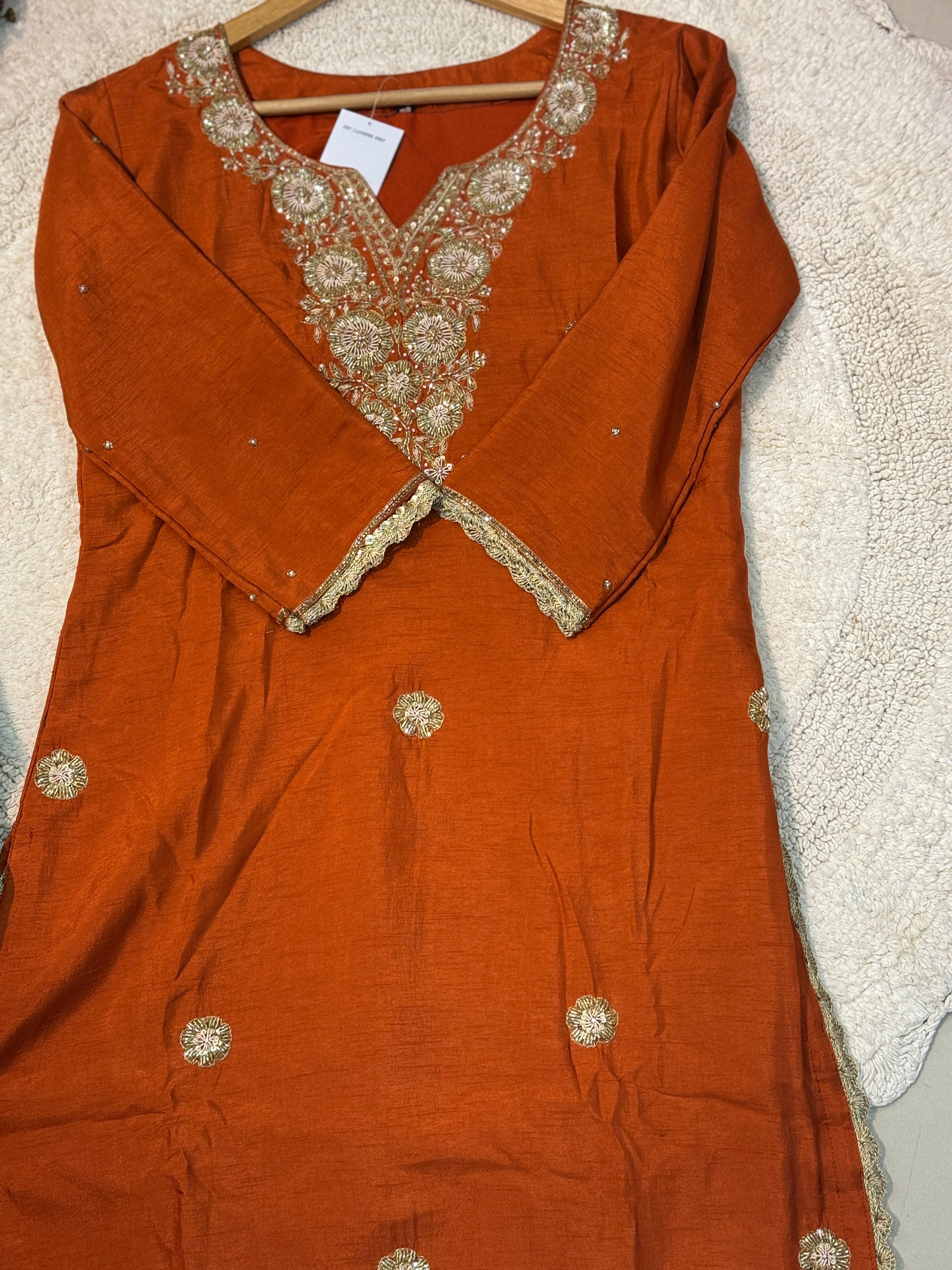 MZ266-Designer silk palazo suit