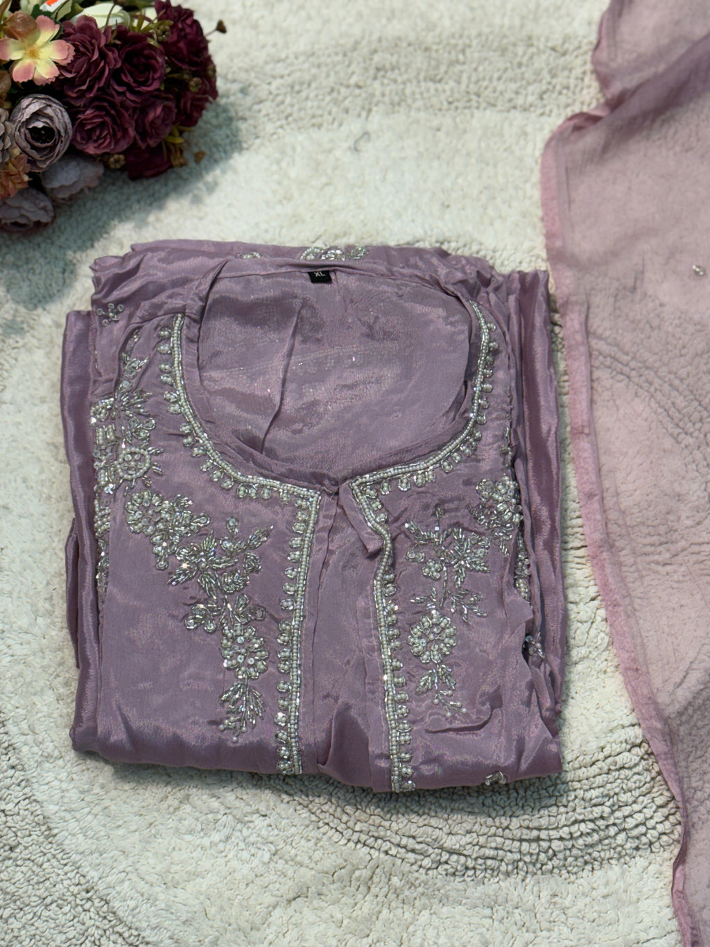 MZ281-Designer chinnon suit