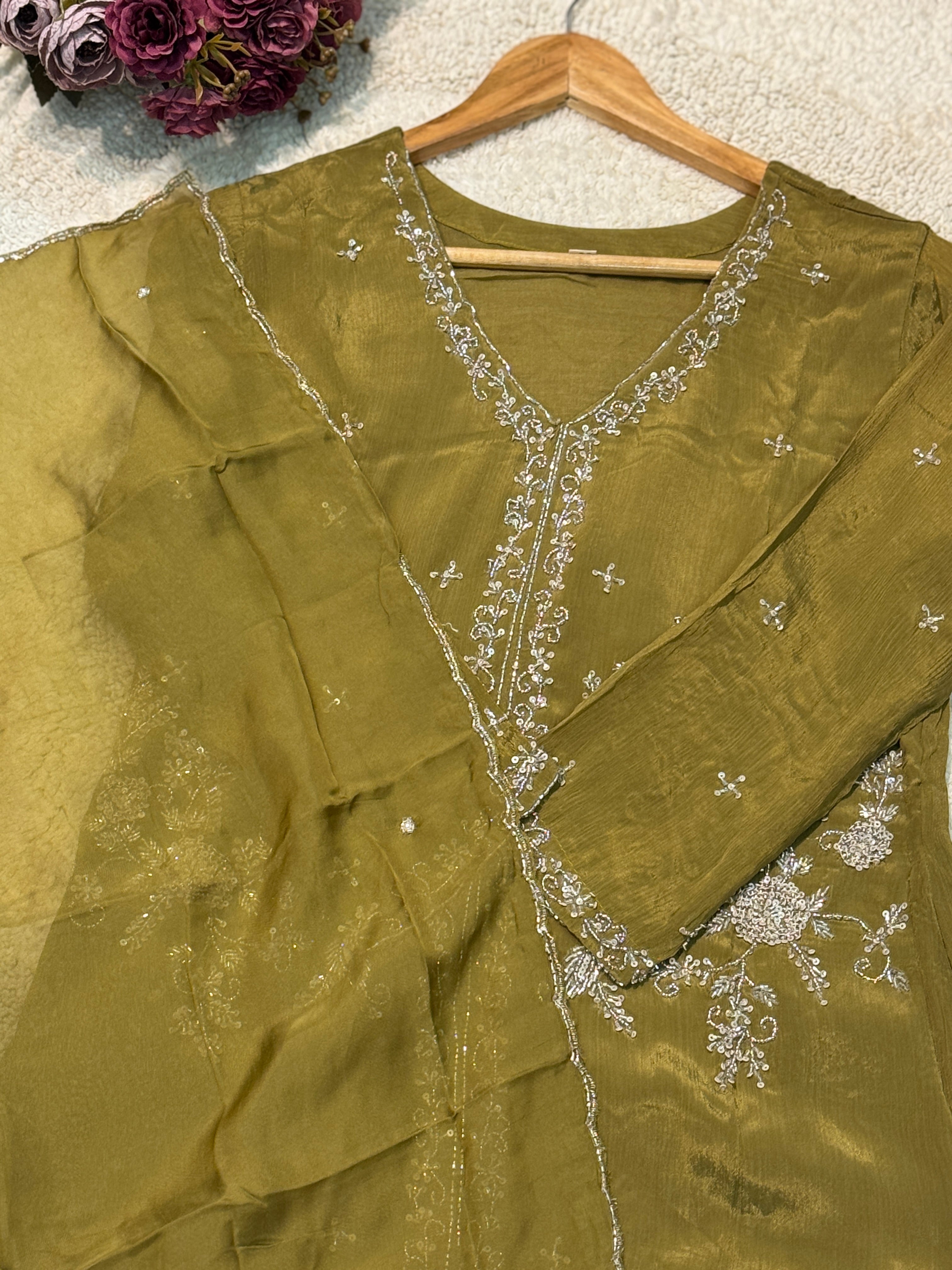 MZ2510-Designer chinnon suit