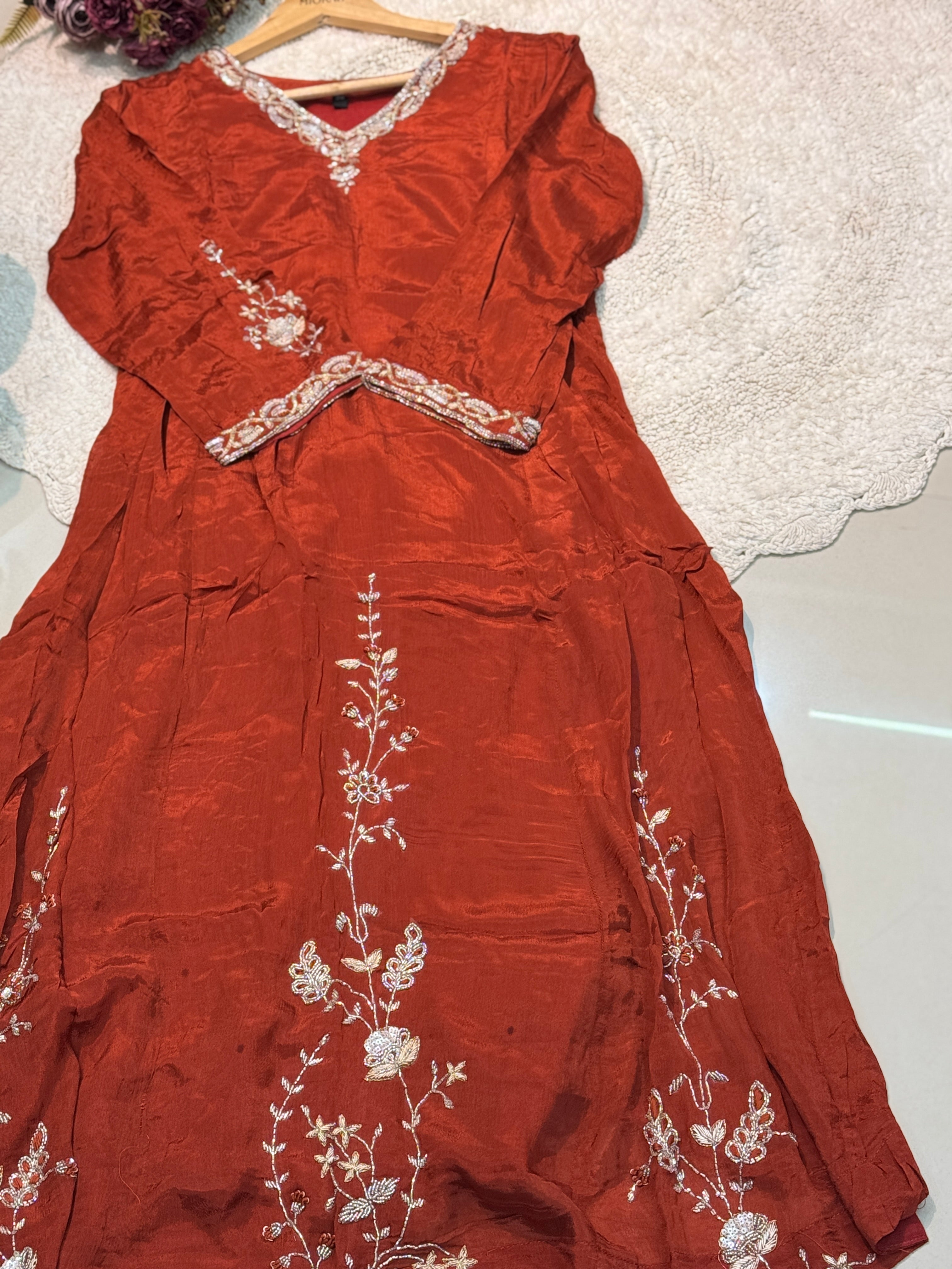 MZ2511-Designer chinnon suit