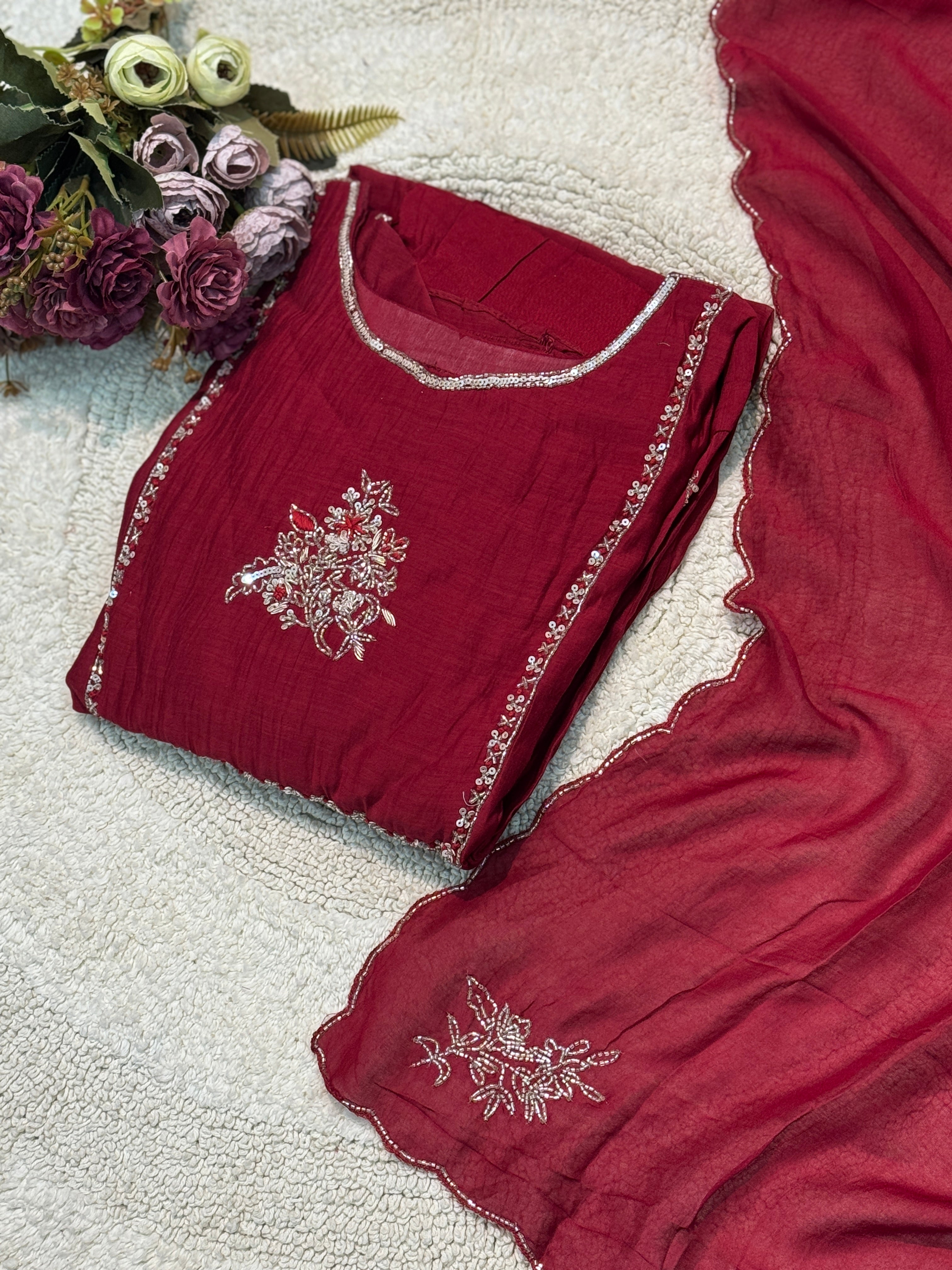 MZ2504-Designer Mul chanderi suit