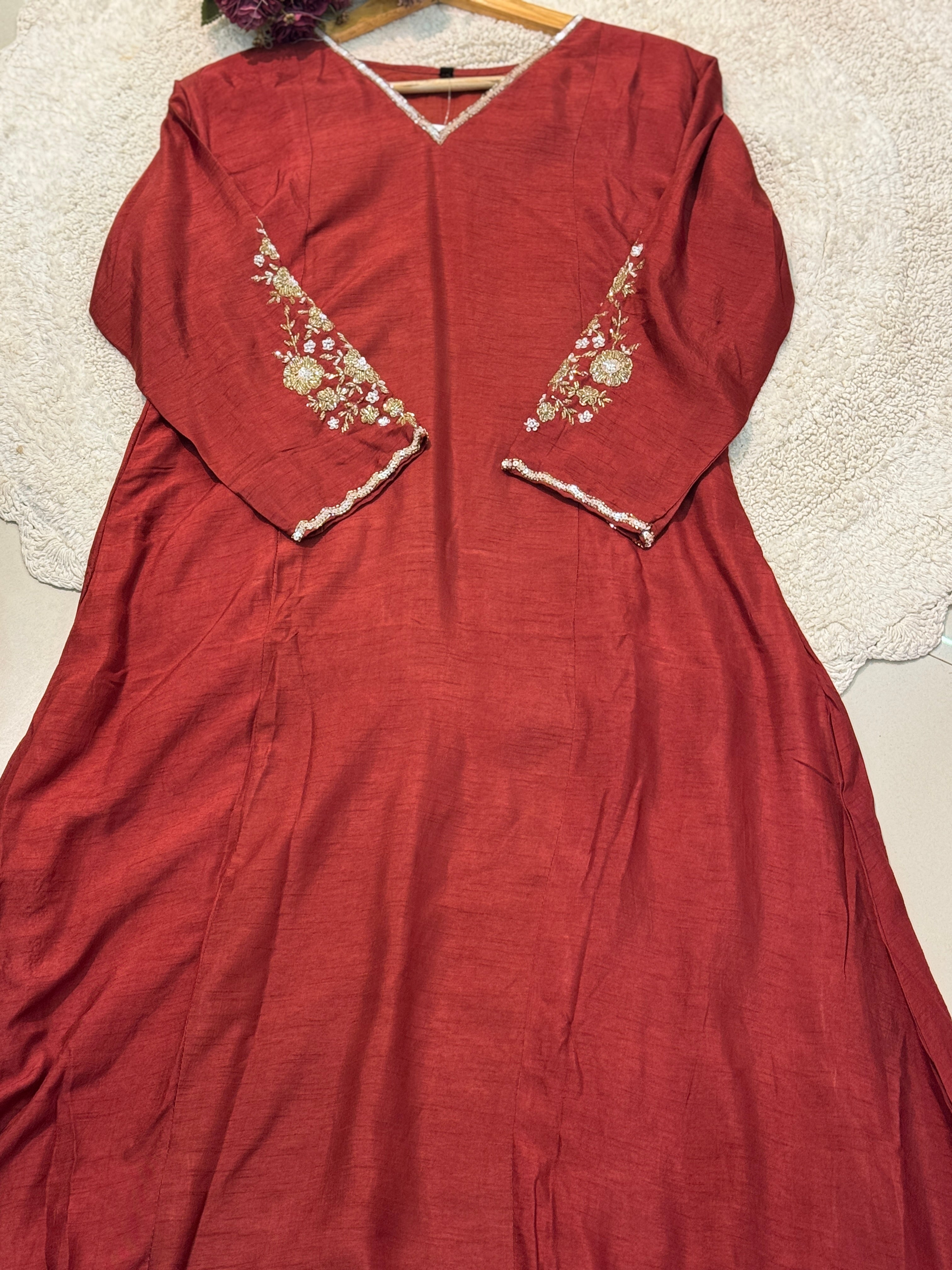 MZ273-Designer Dola silk suit