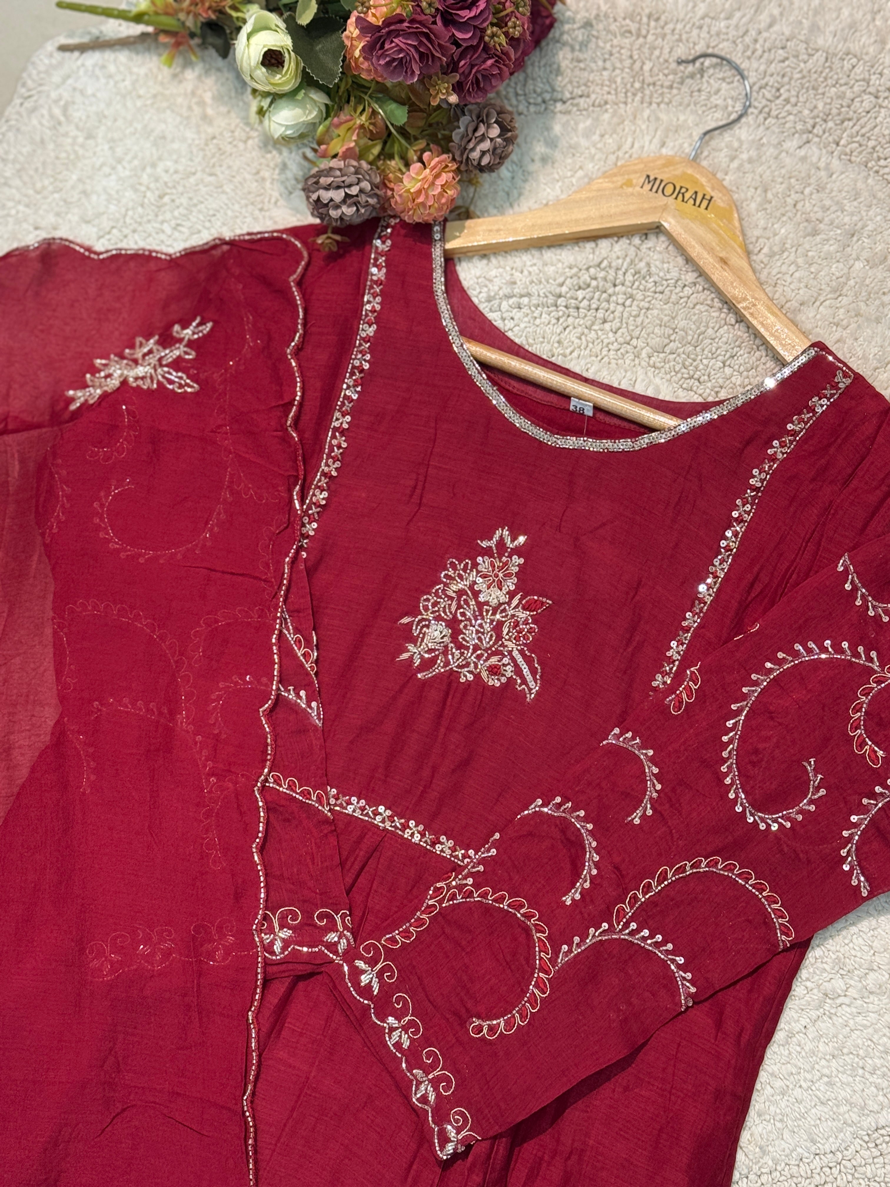 MZ2504-Designer Mul chanderi suit