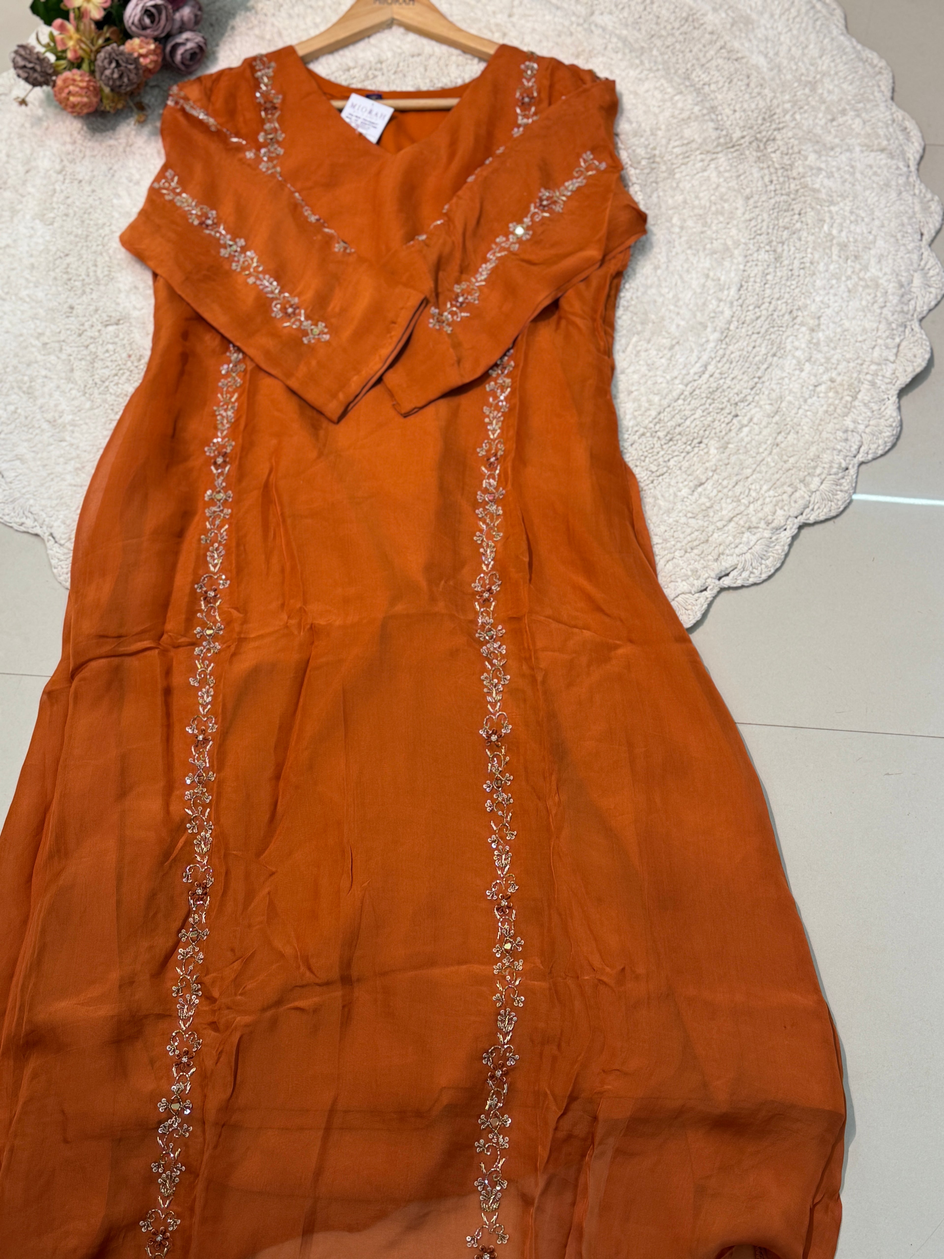 MZ275- Designer viscos organza suit
