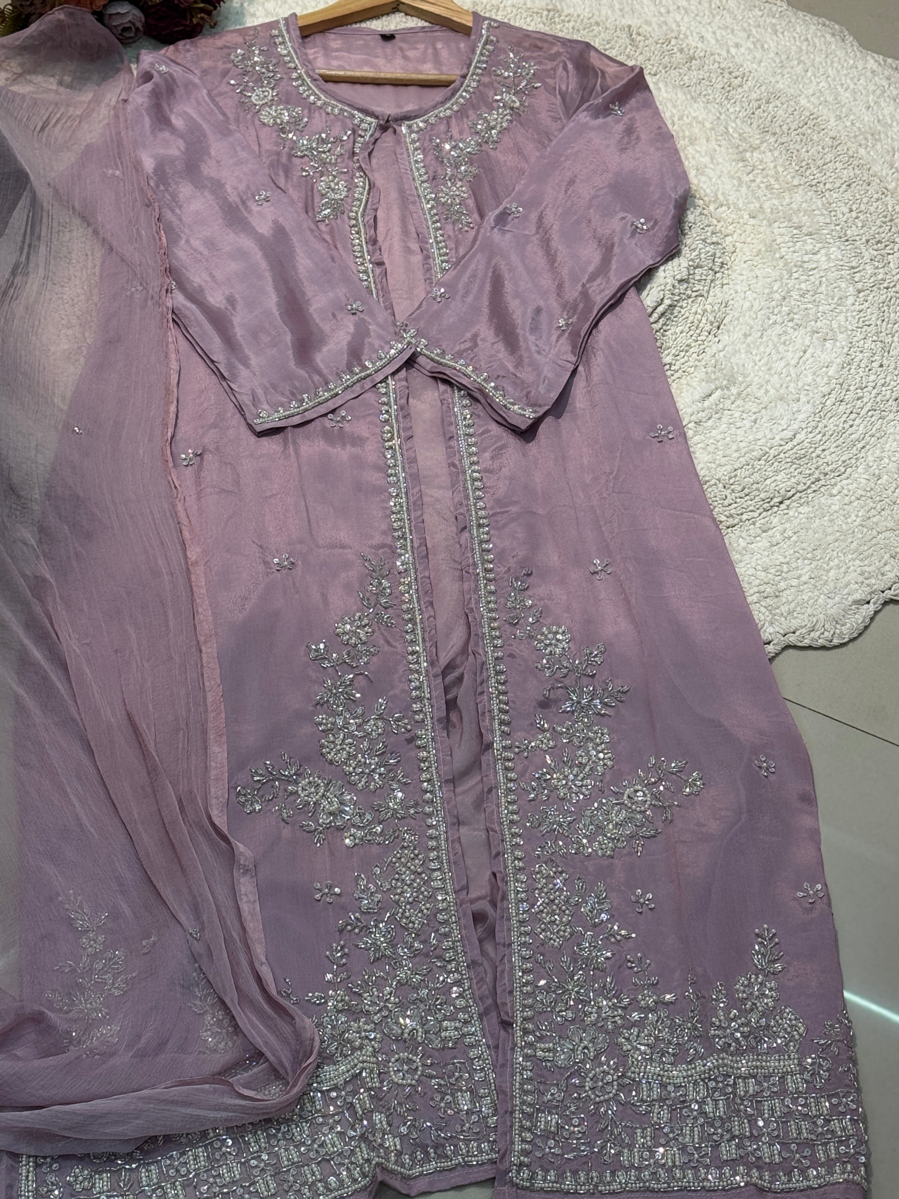 MZ281-Designer chinnon suit