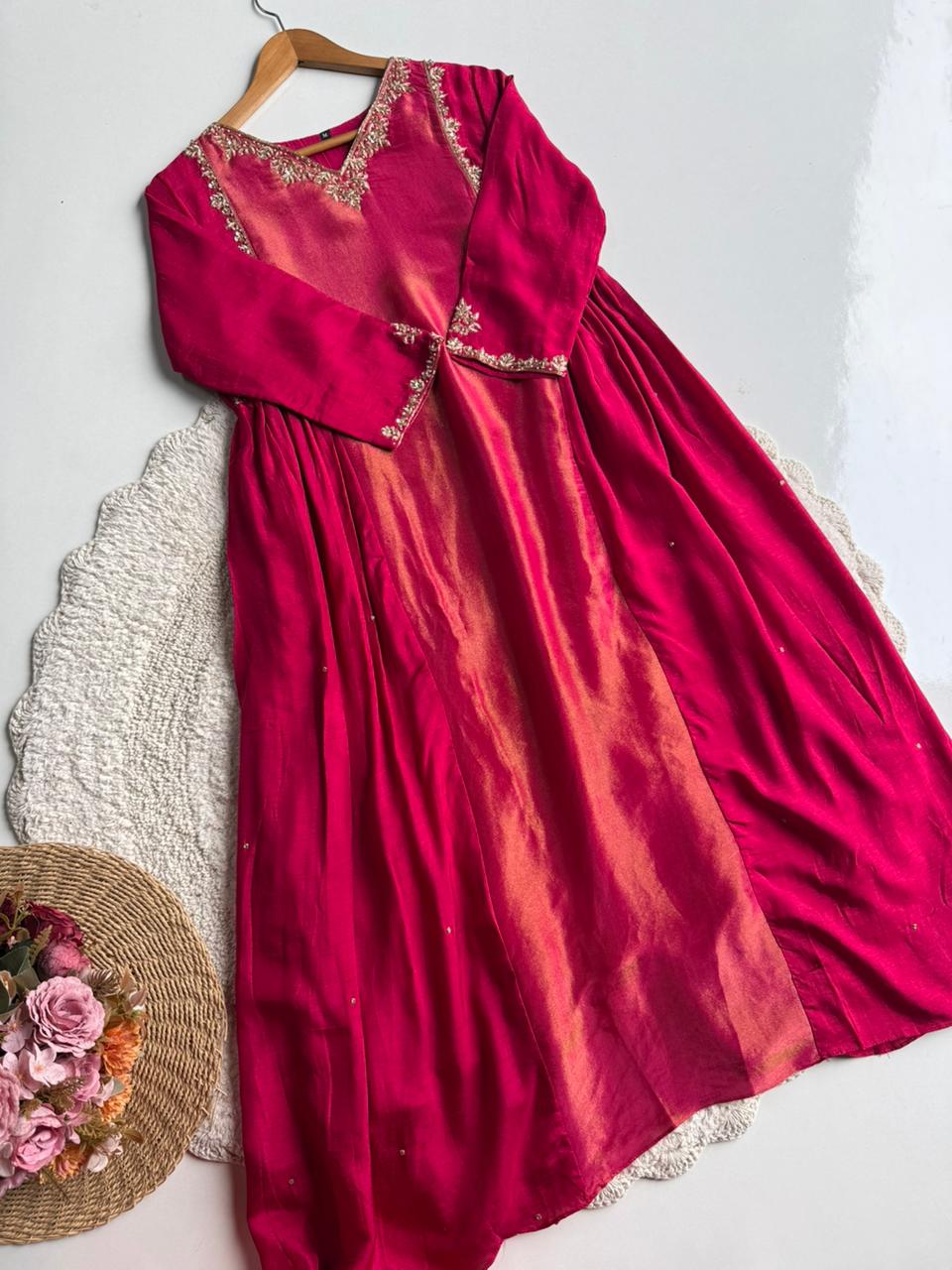 MZ2489- Designer Mulchanderi and tissue mix suit