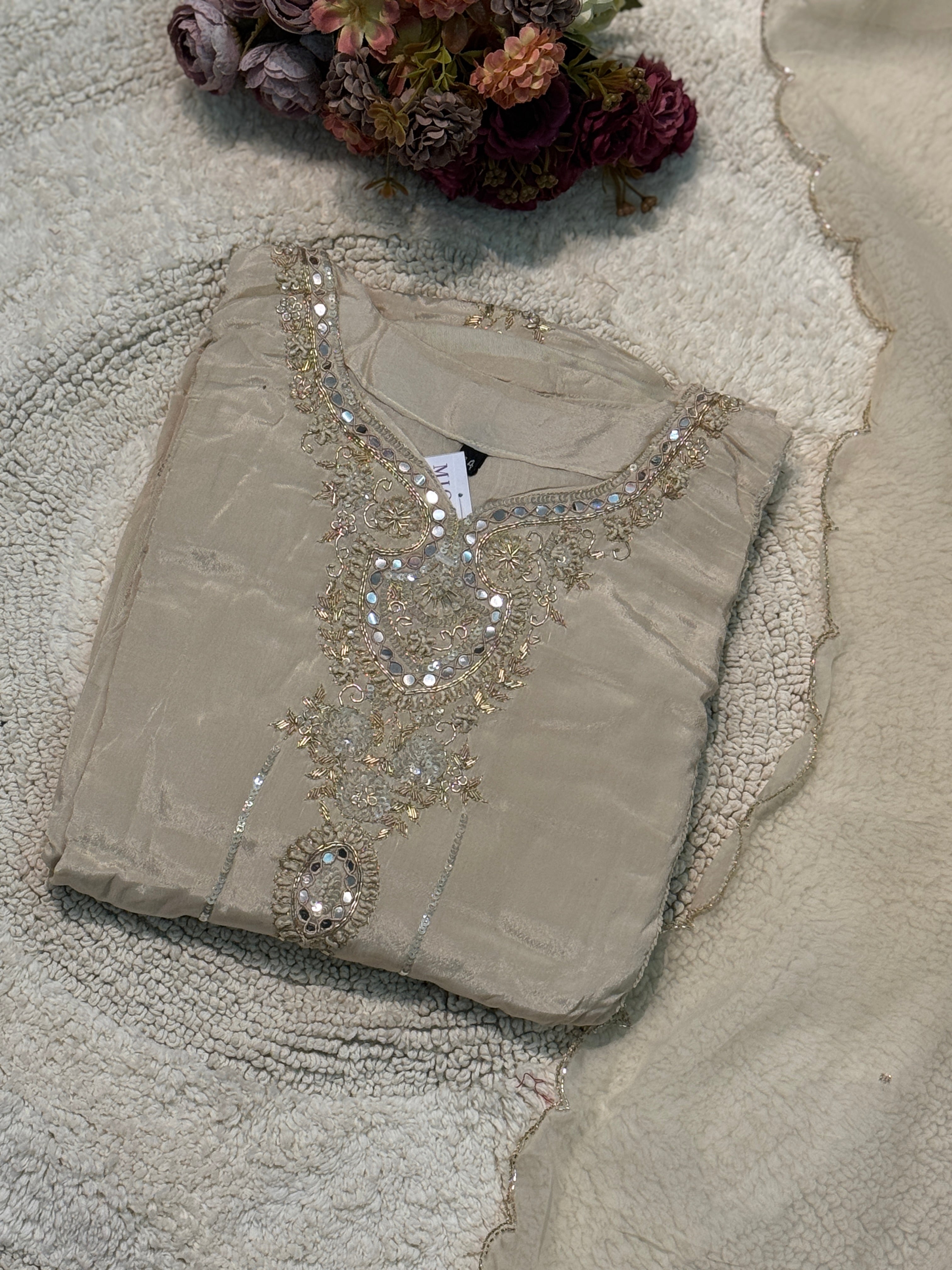 MZ2497-Designer chinnon suit