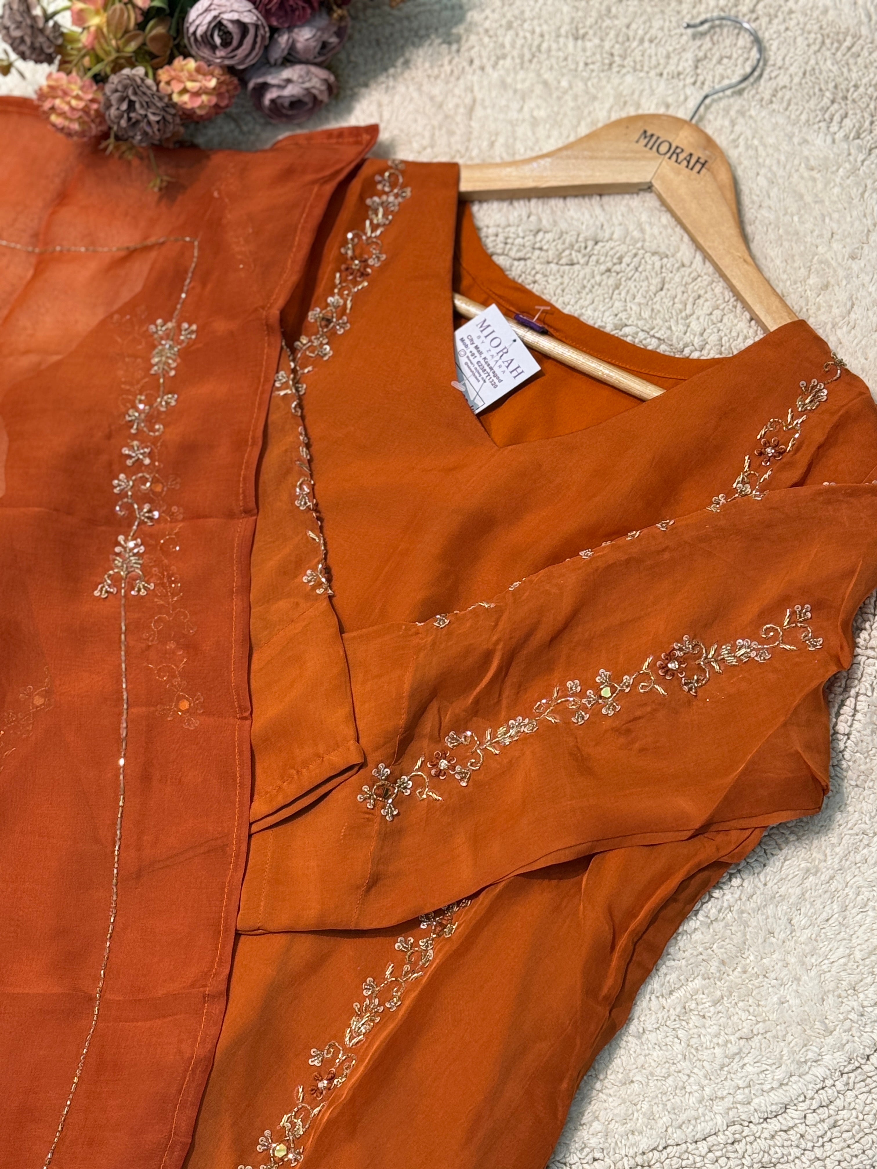 MZ275- Designer viscos organza suit
