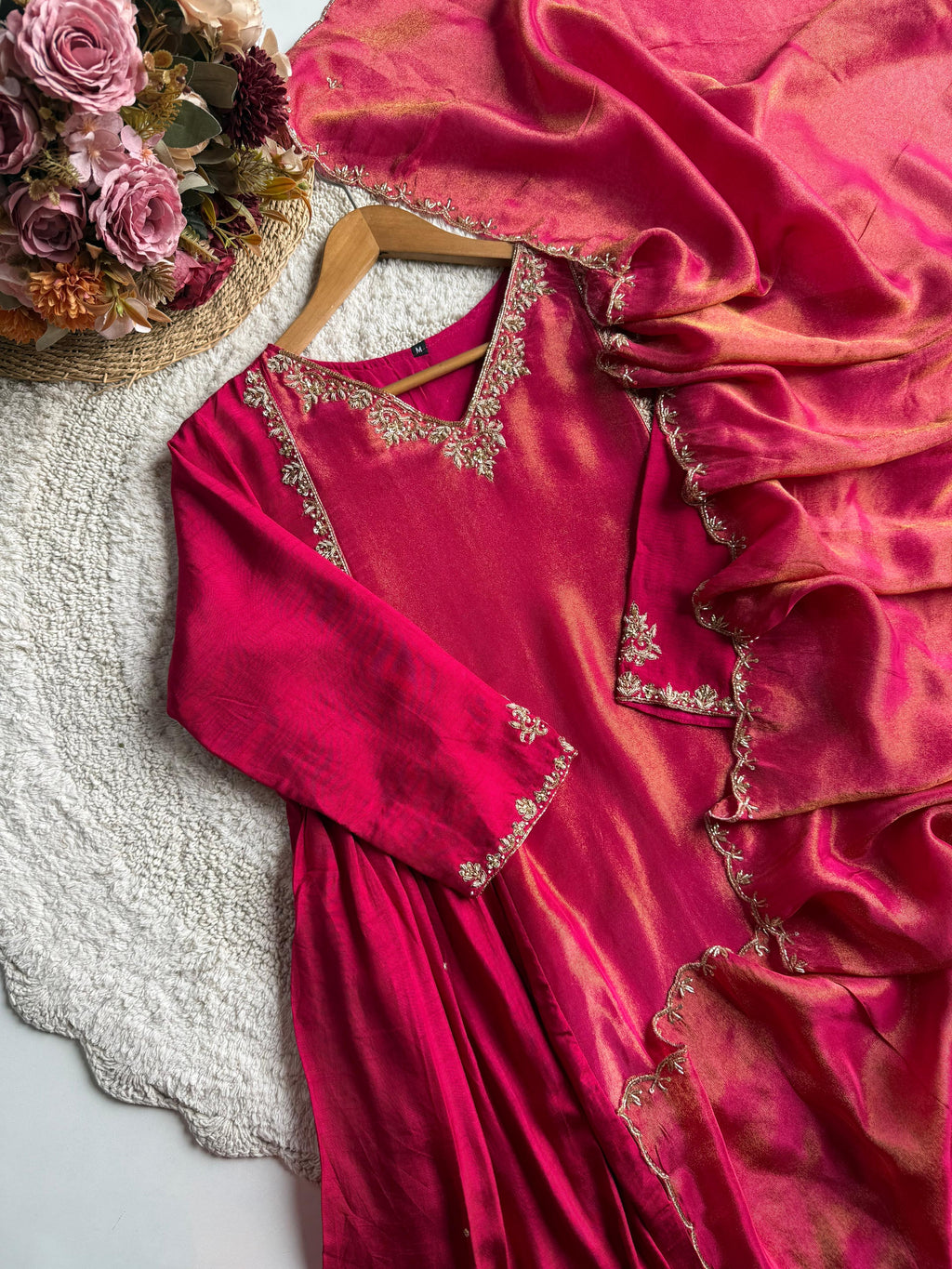 MZ2489- Designer Mulchanderi and tissue mix suit