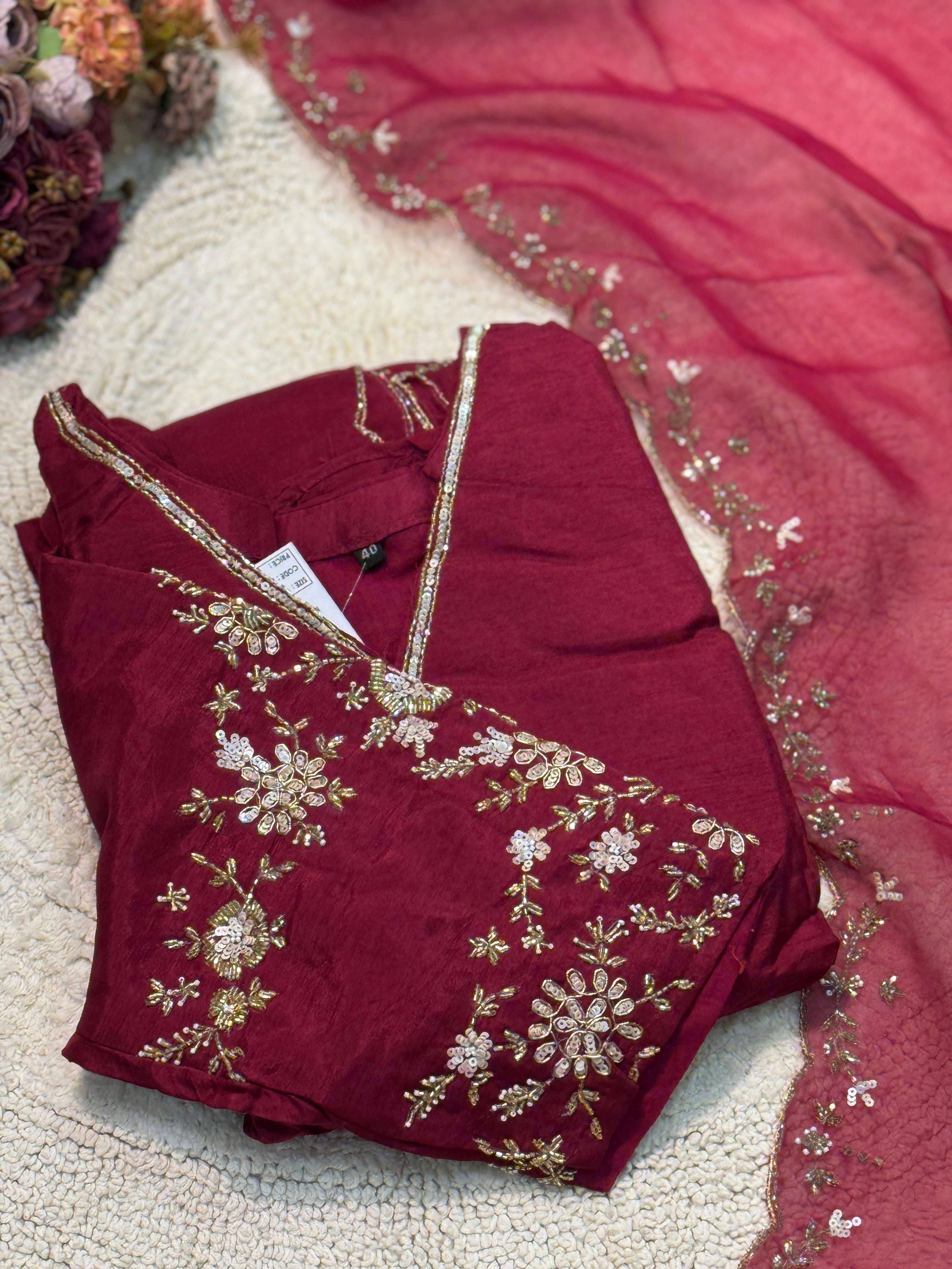 MZ284-Designer silk suit