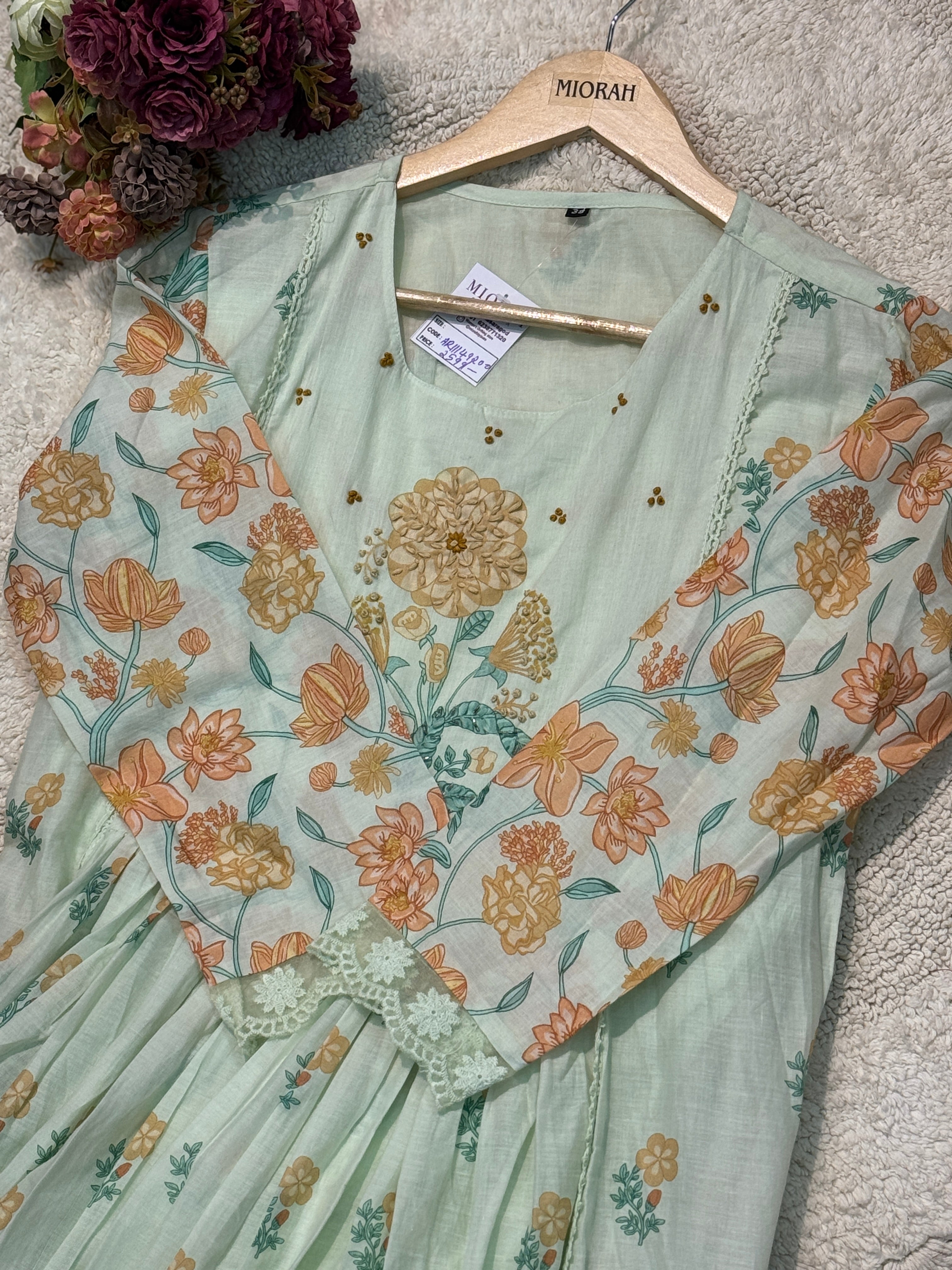 MZ2515-Designer mul cotton suit