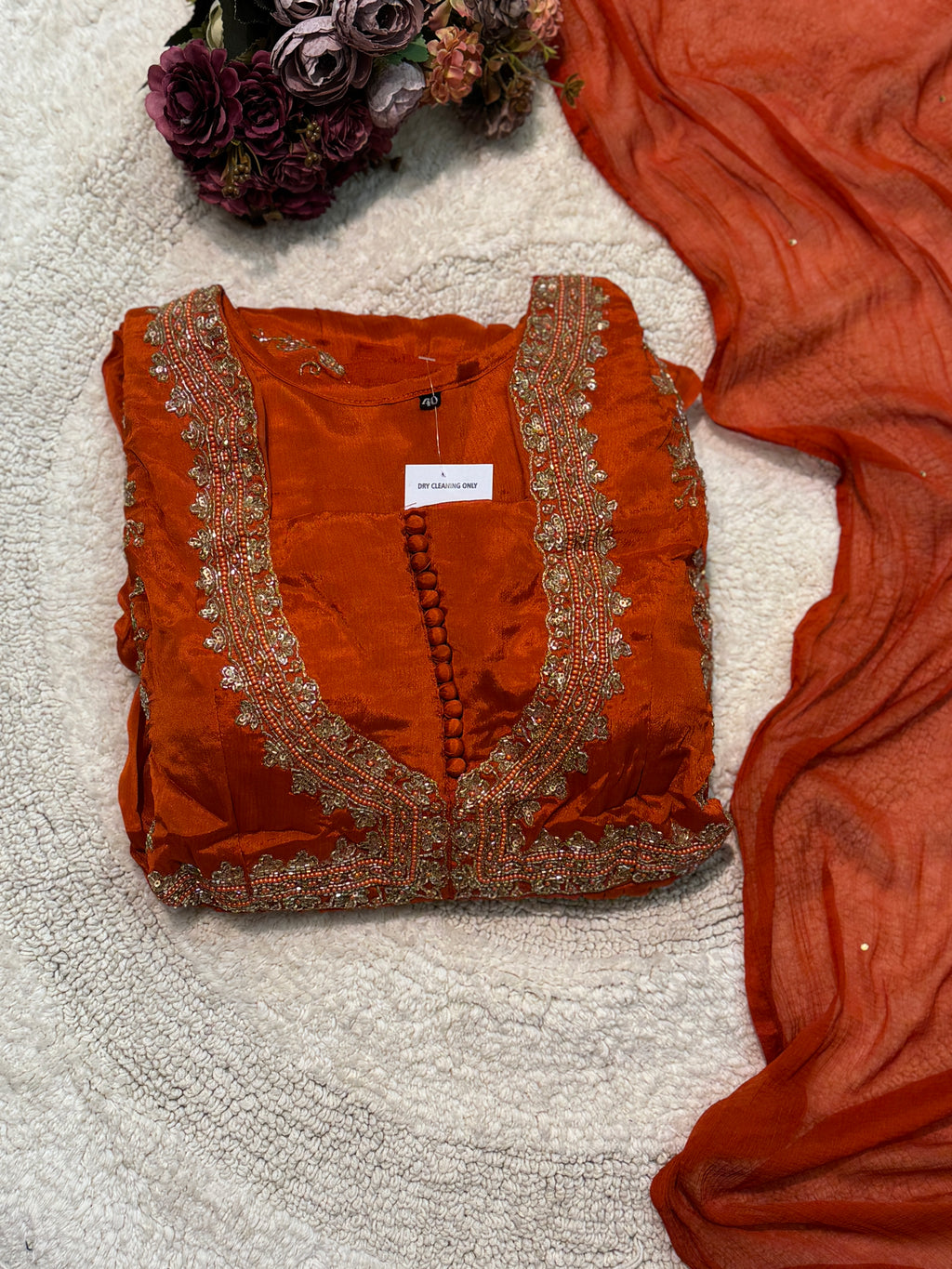 MZ2603-Designer chinnon suit