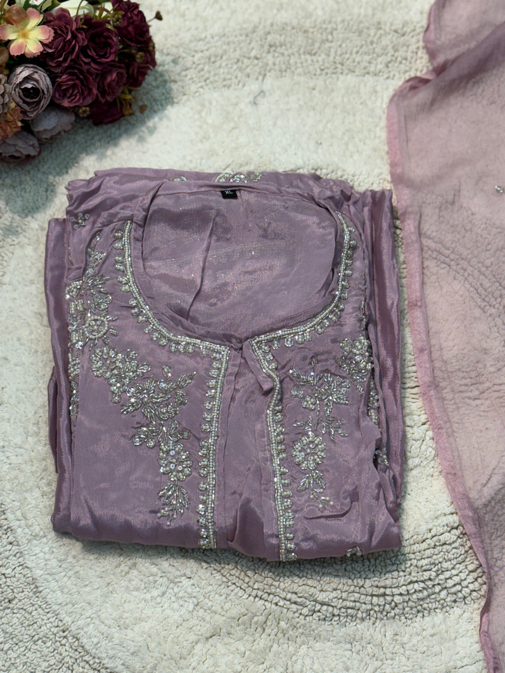MZ281-Designer chinnon suit