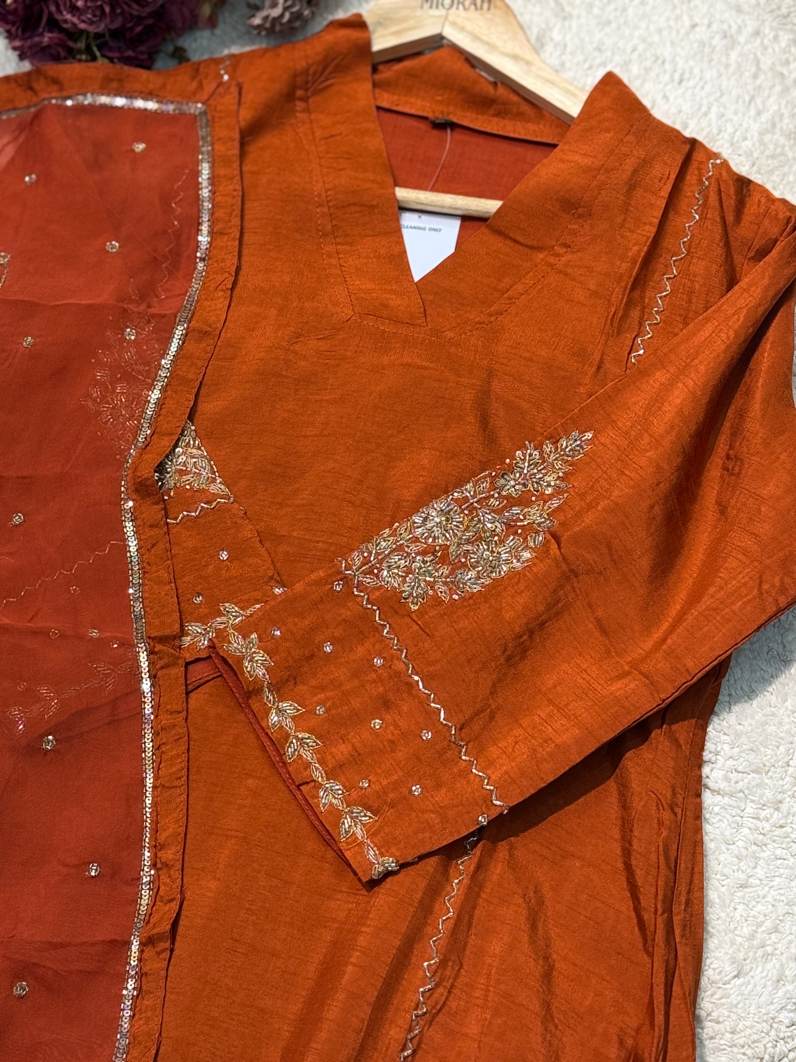 MZ269-Designer dola silk suit