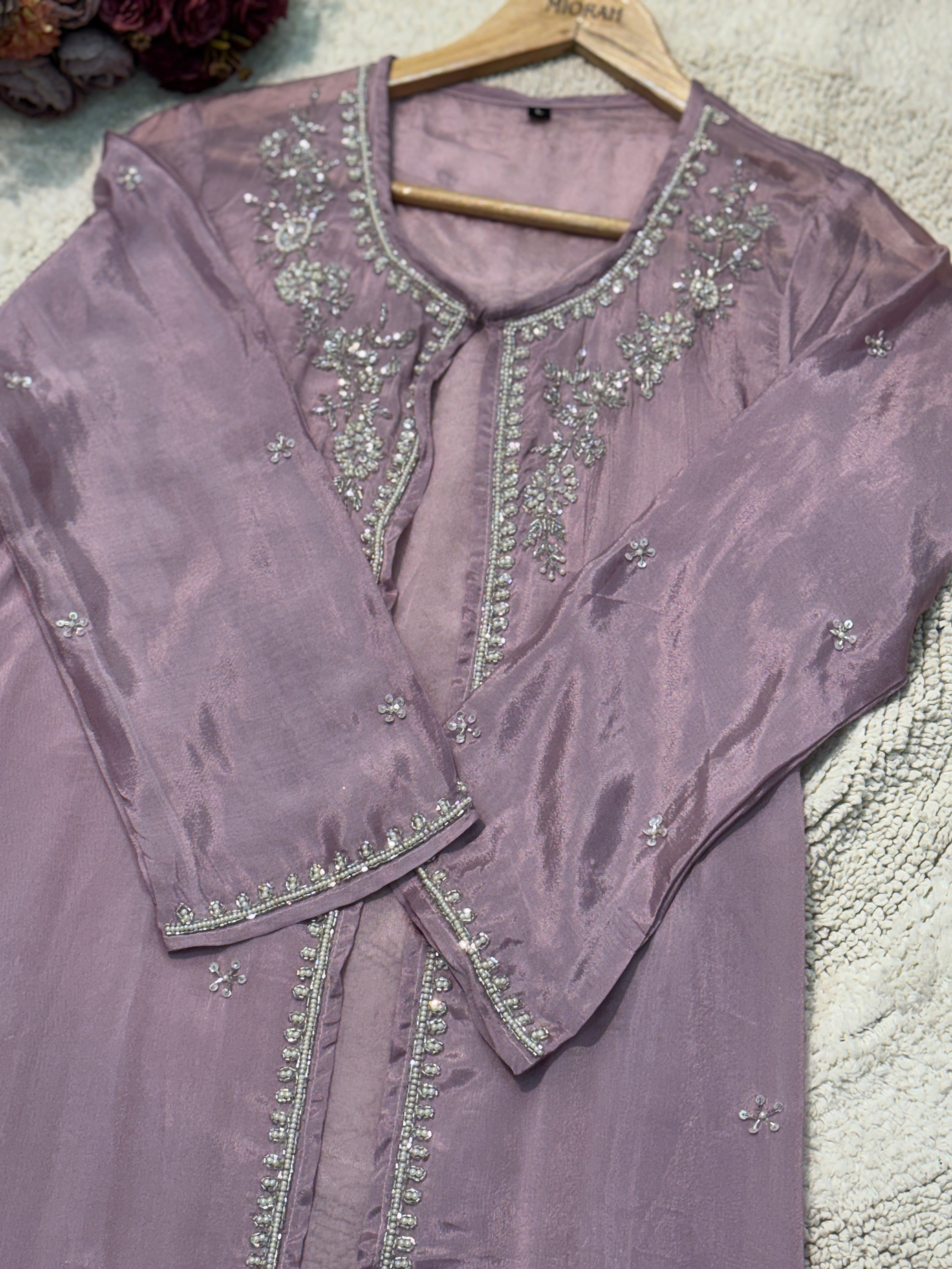 MZ281-Designer chinnon suit
