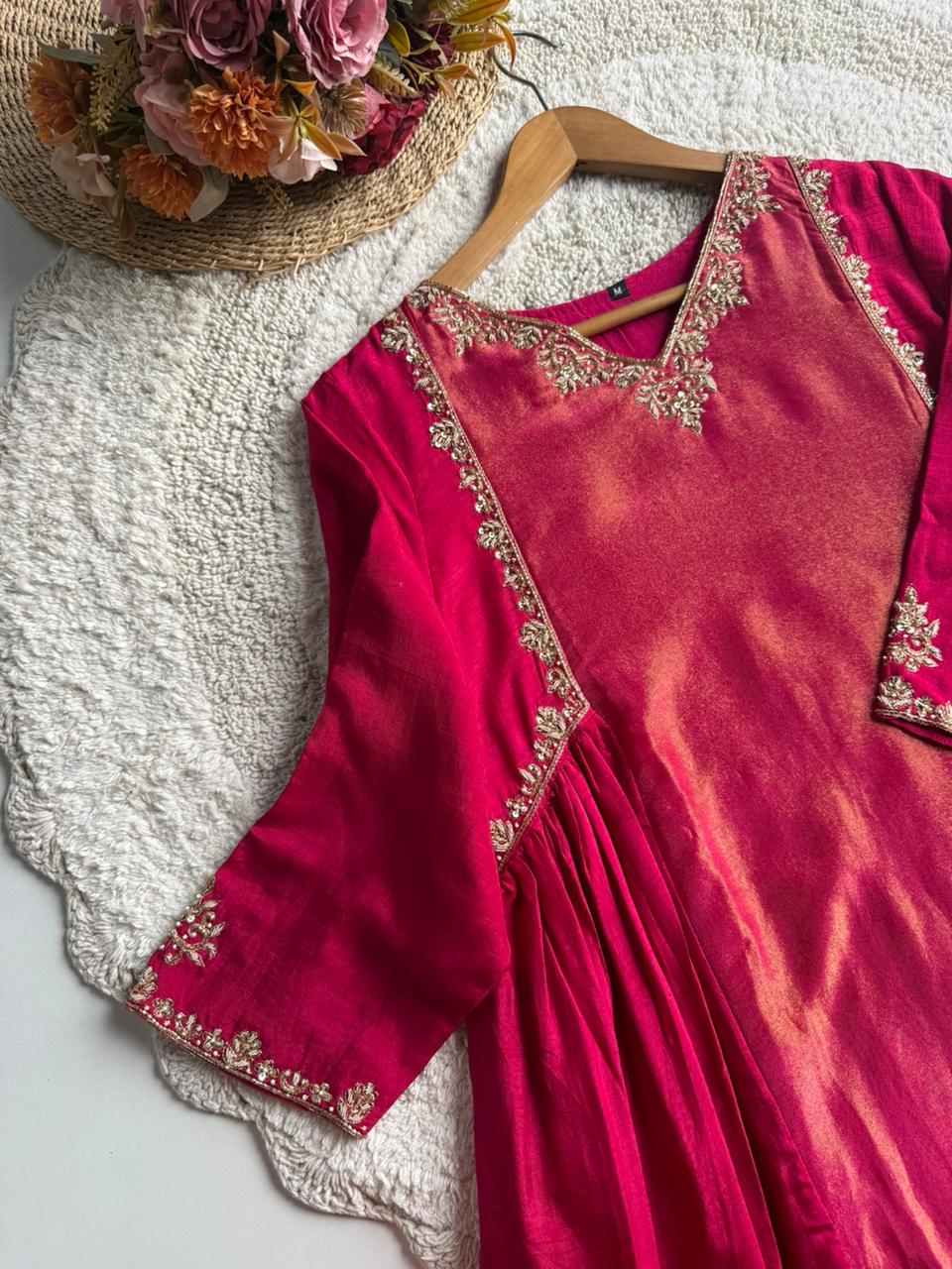 MZ2489- Designer Mulchanderi and tissue mix suit