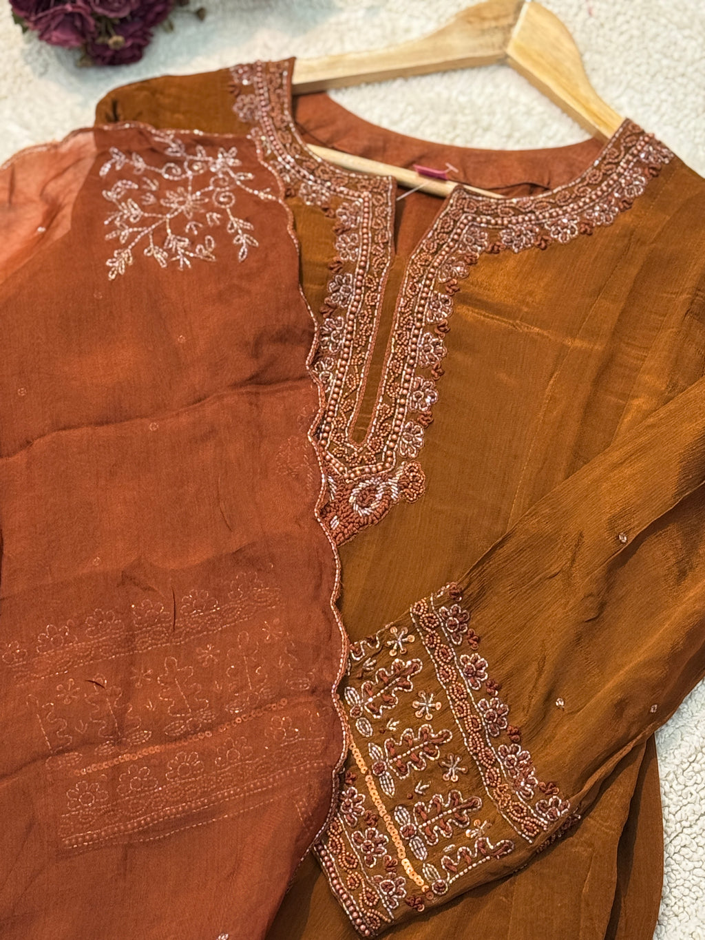 MZ2635-Designer chinnon suit