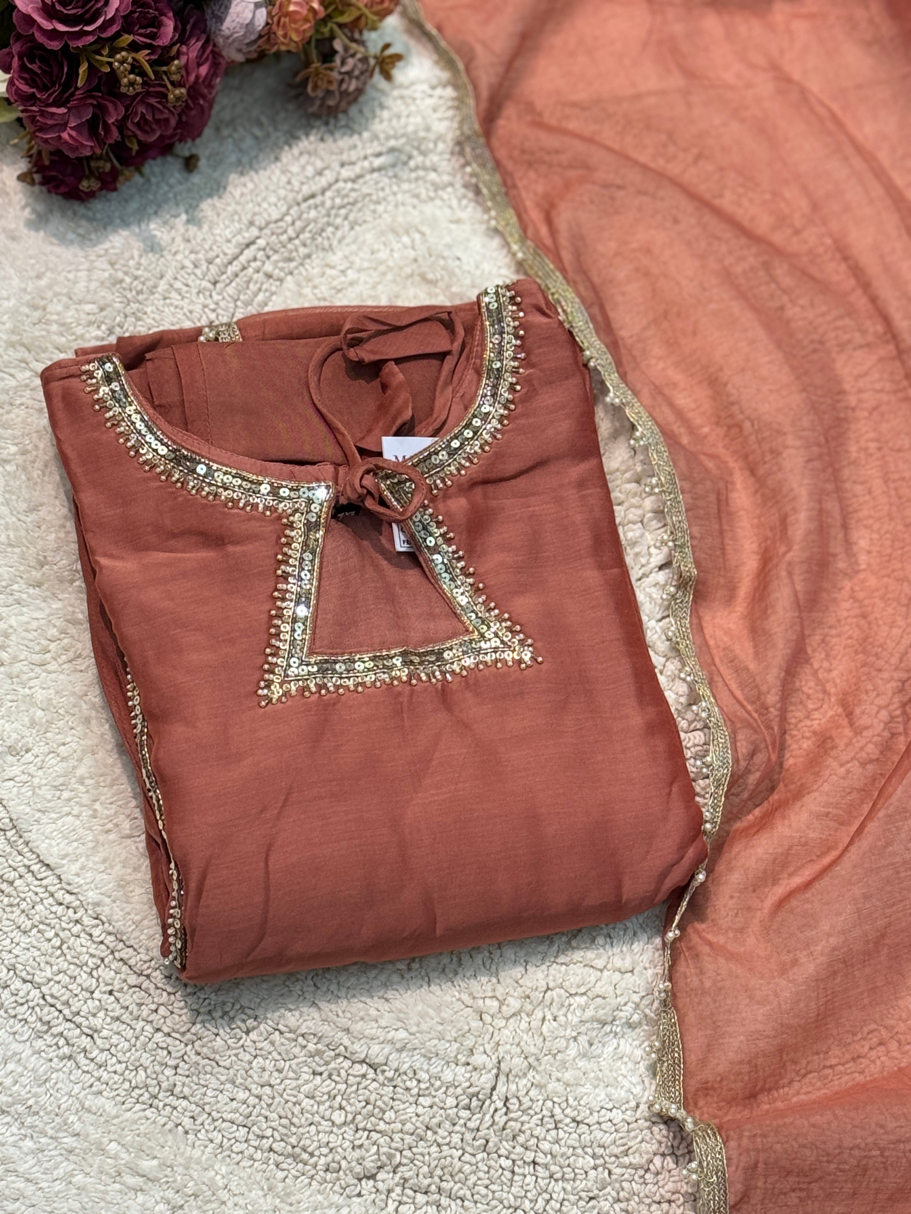MZ255- Mulchanderi designer suit