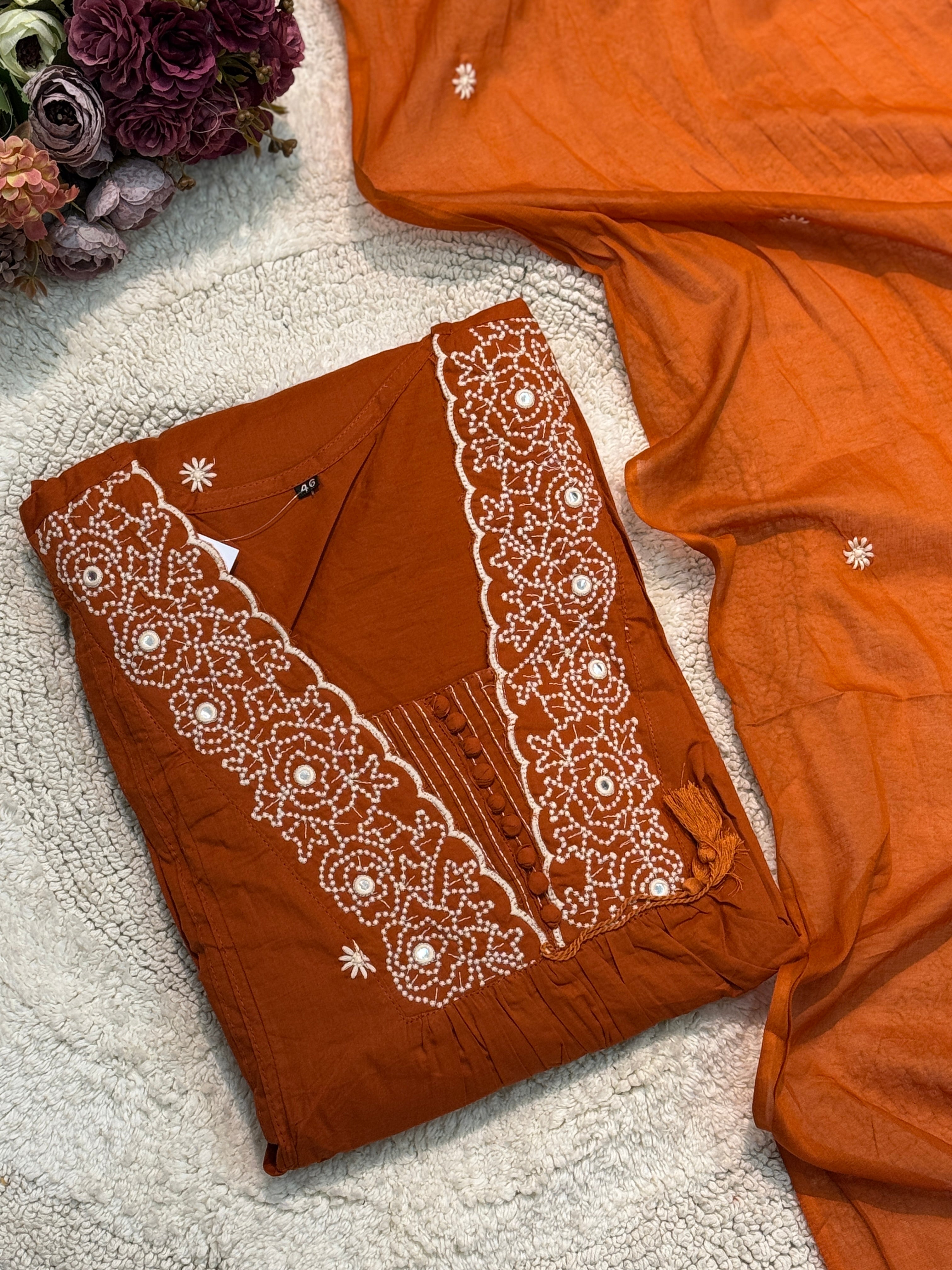 MZ2493-Premium cotton anarkali suit