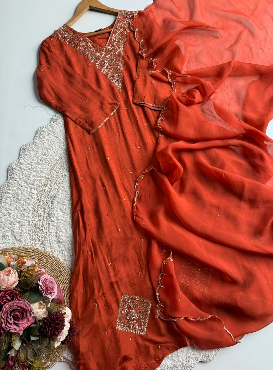 MZ290-Designer silk suit
