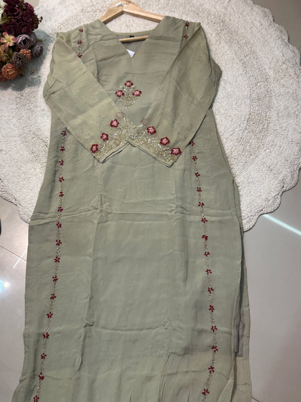 MZ257-Designer chinnon suit