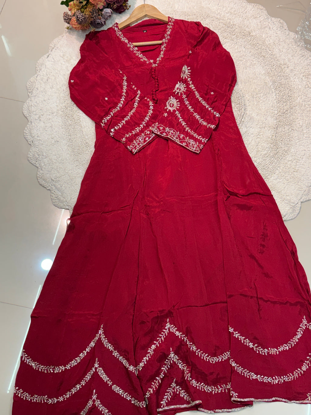 MZ2494-Designer chinnon suit