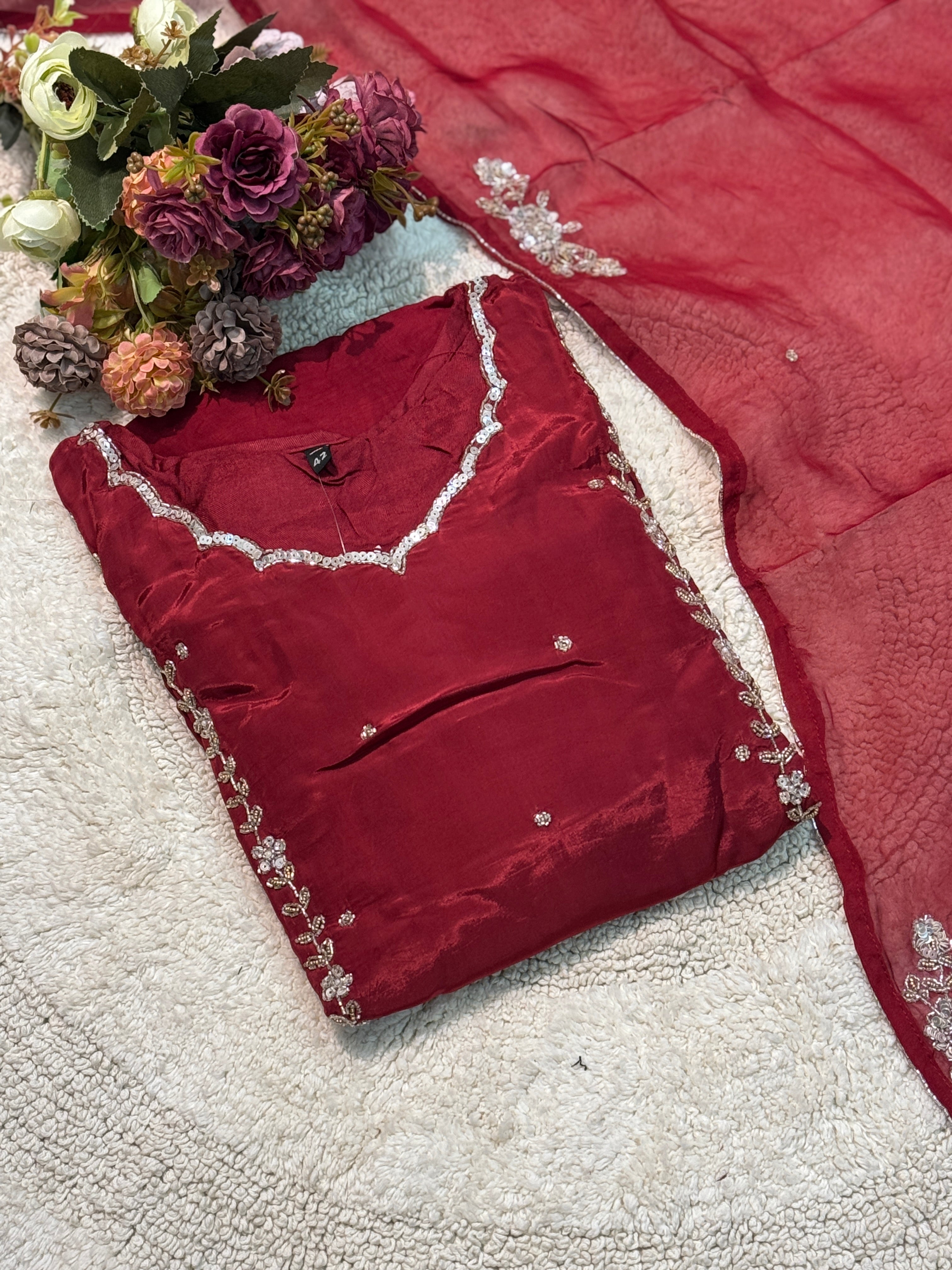 MZ2503-Designer crape suit