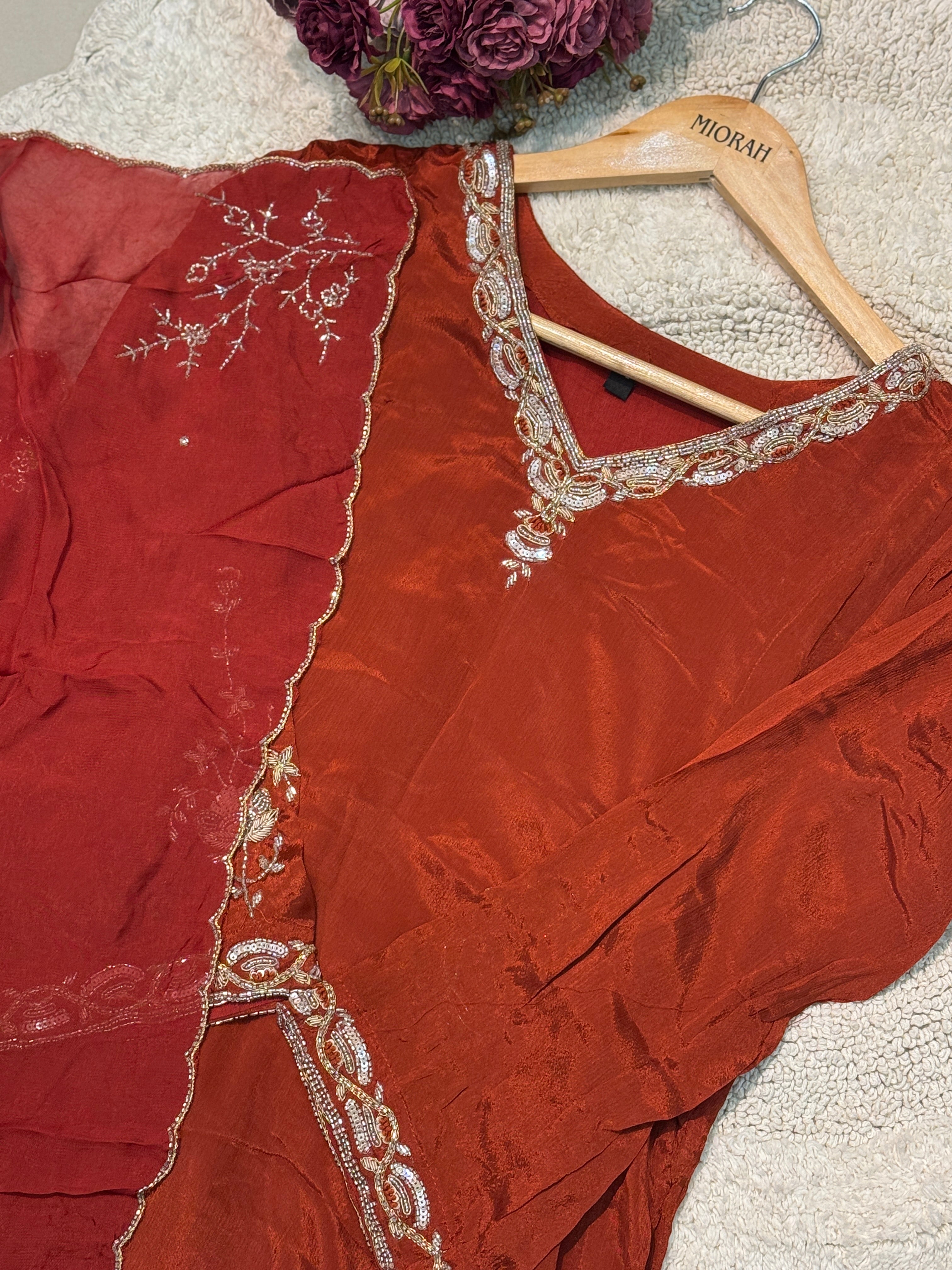 MZ2511-Designer chinnon suit