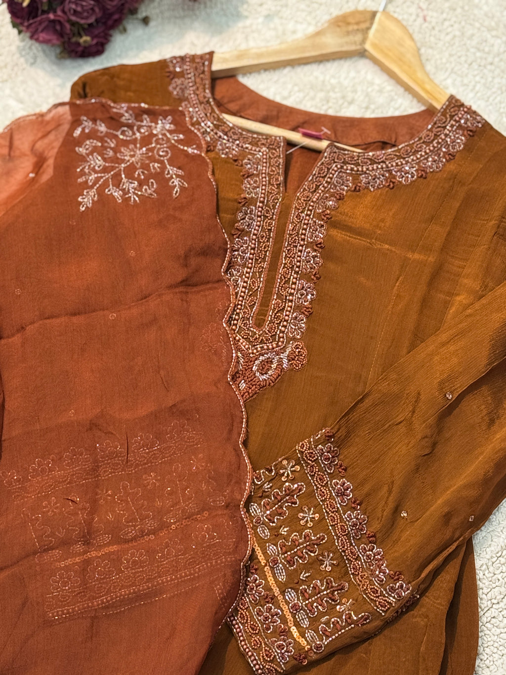 MZ2635-Designer chinnon suit