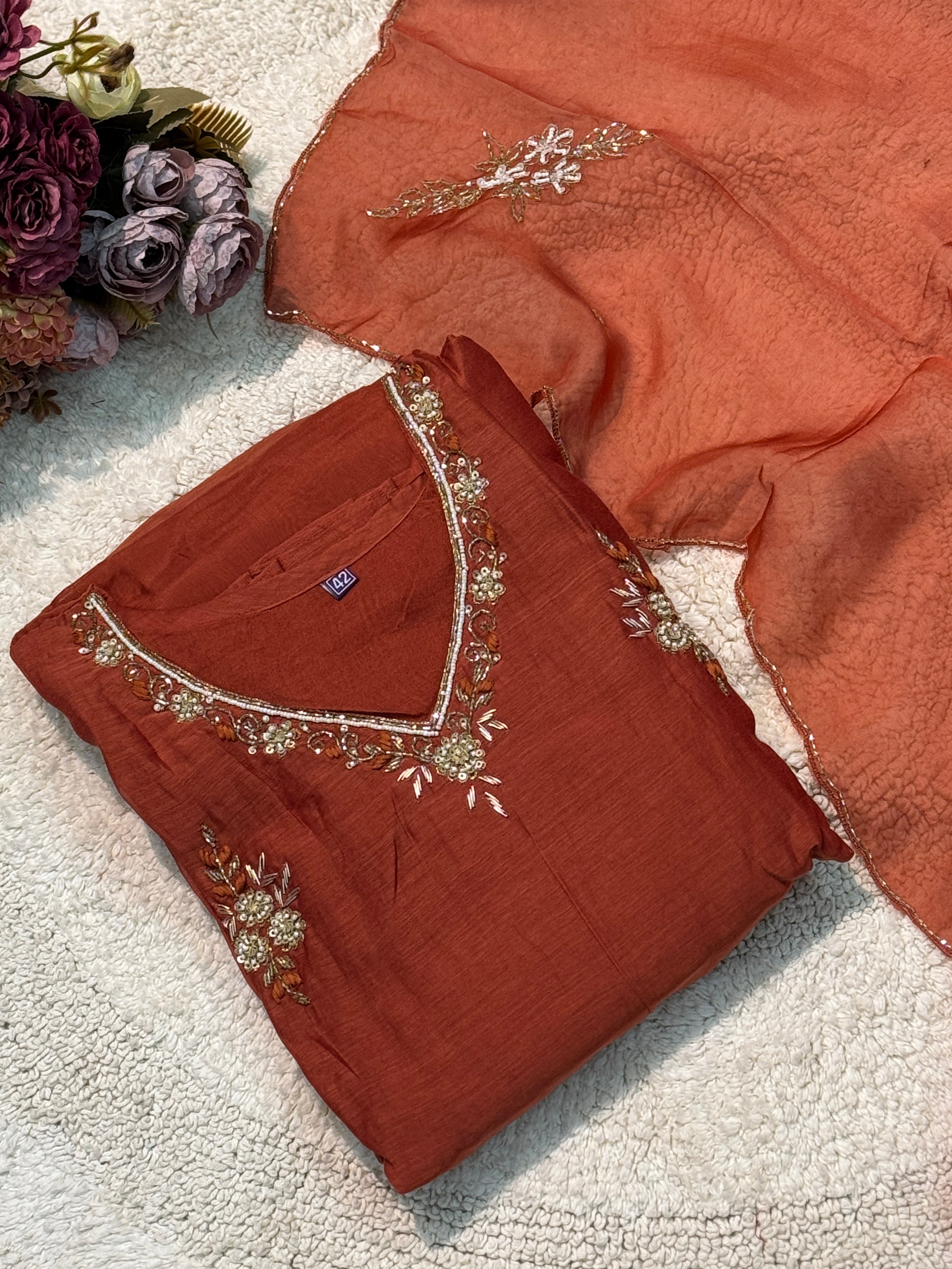 MZ2493-Designer mulchanderi suit