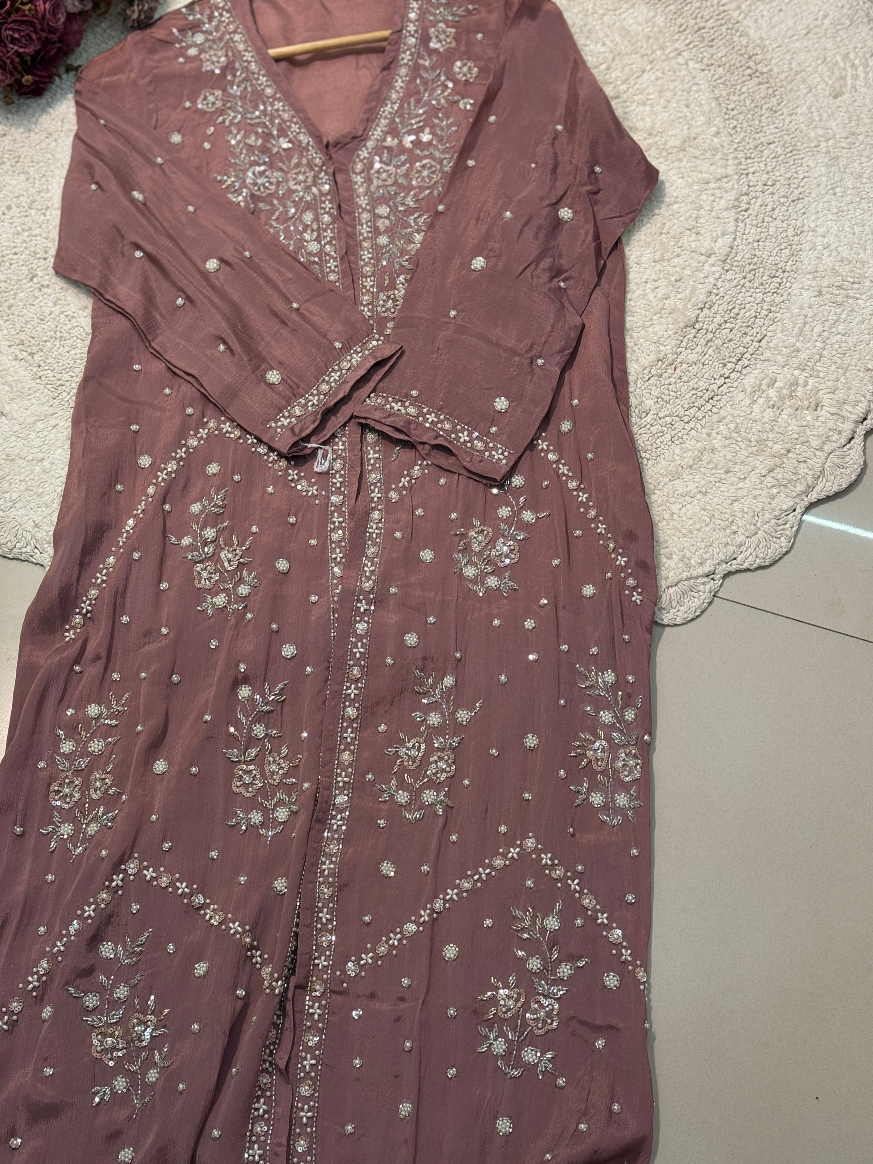 MZ273-Designer chinnon suit