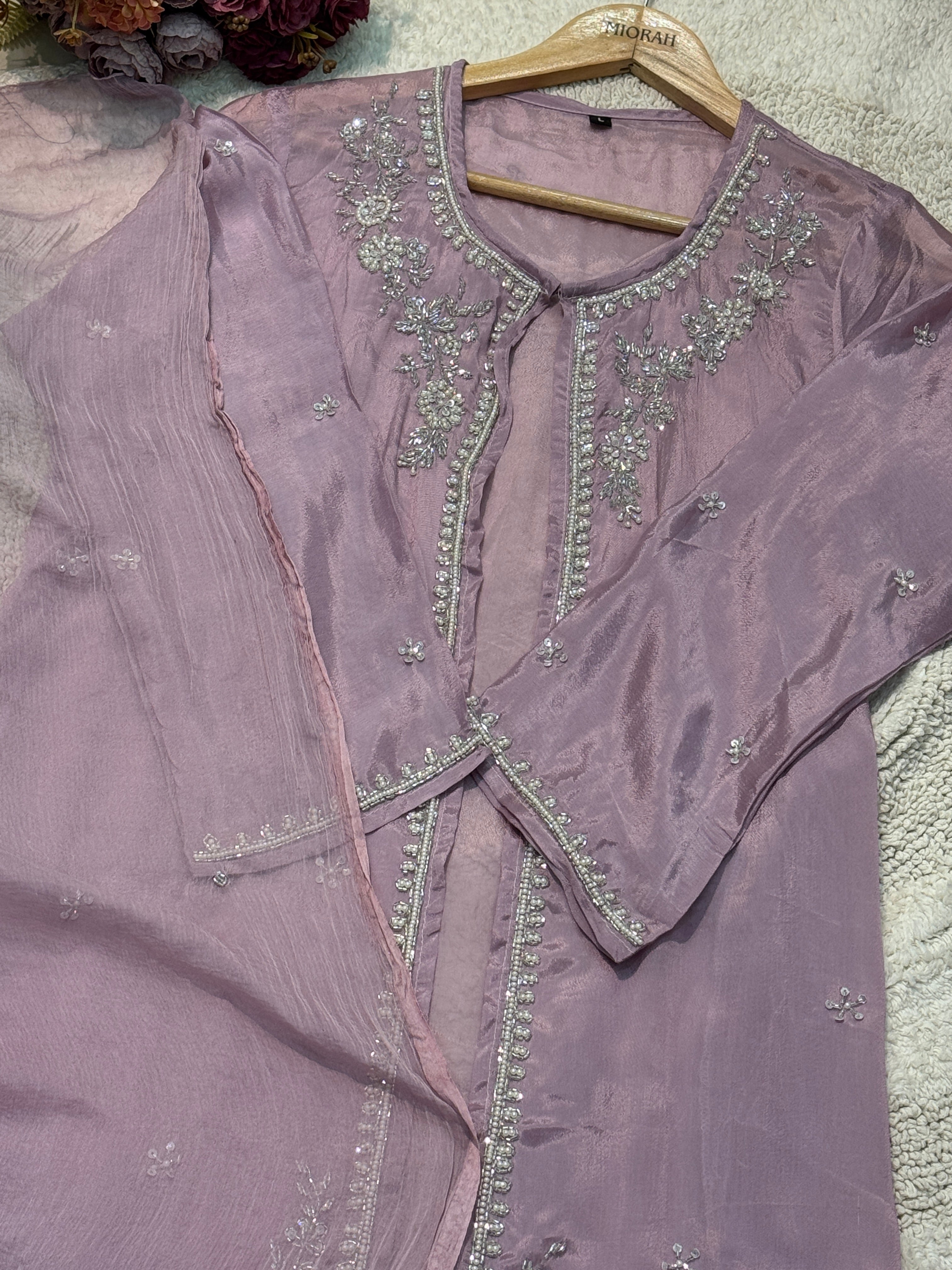 MZ281-Designer chinnon suit