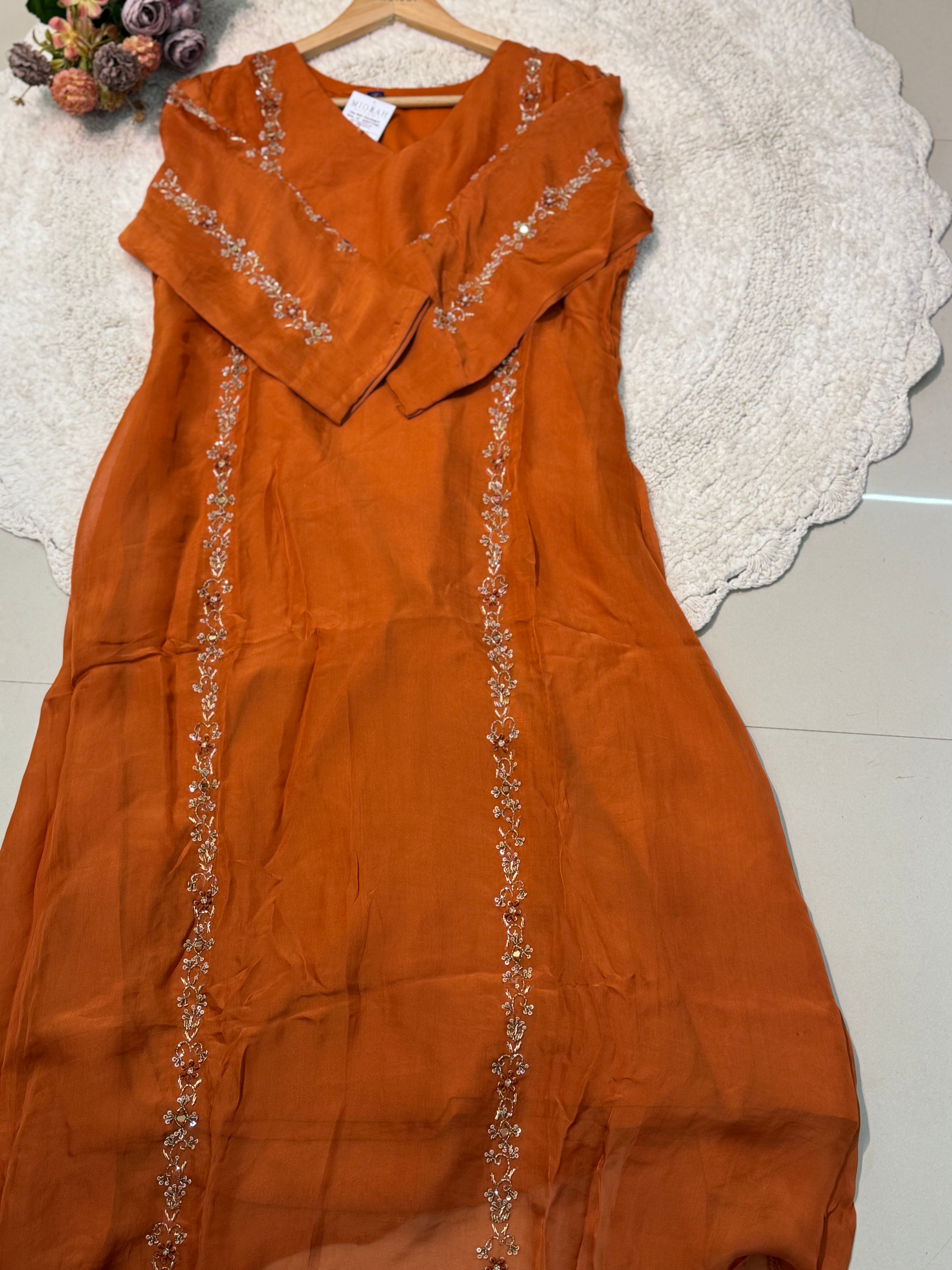 MZ275- Designer viscos organza suit