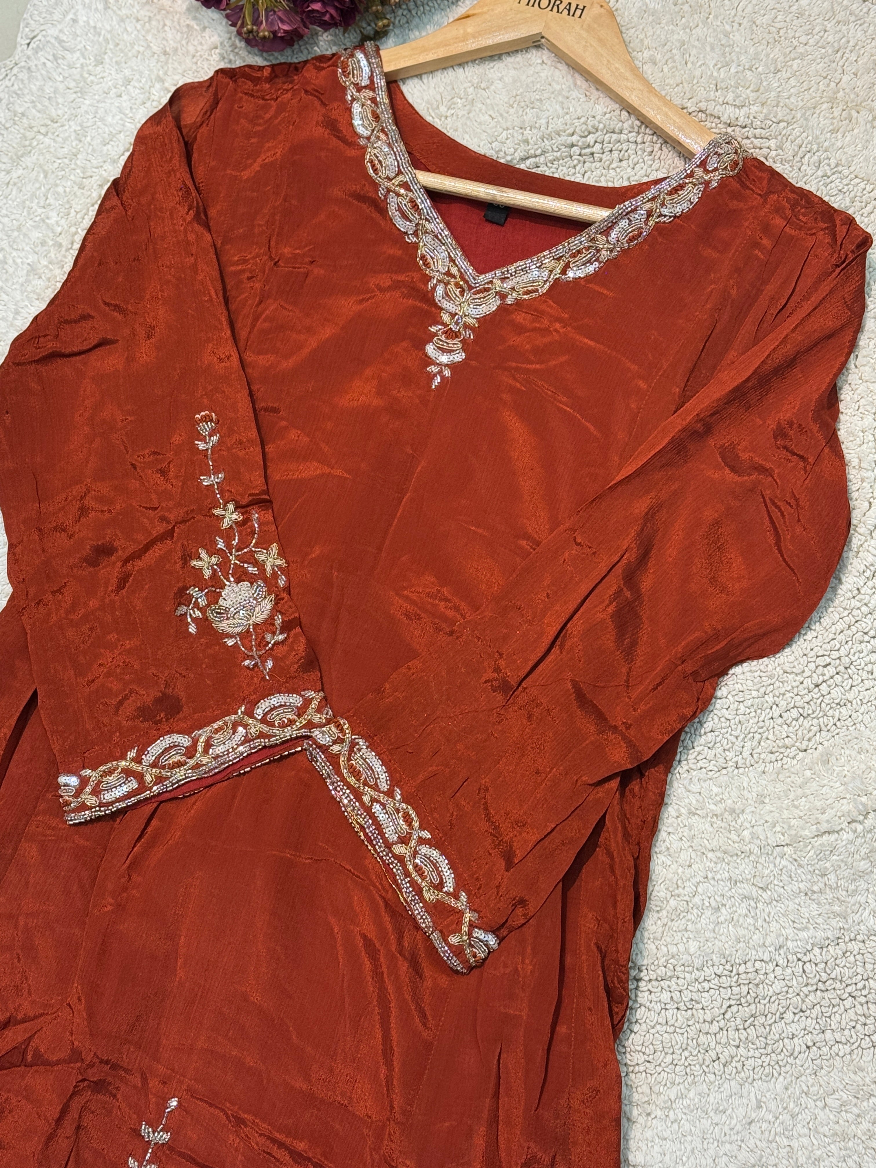 MZ2511-Designer chinnon suit