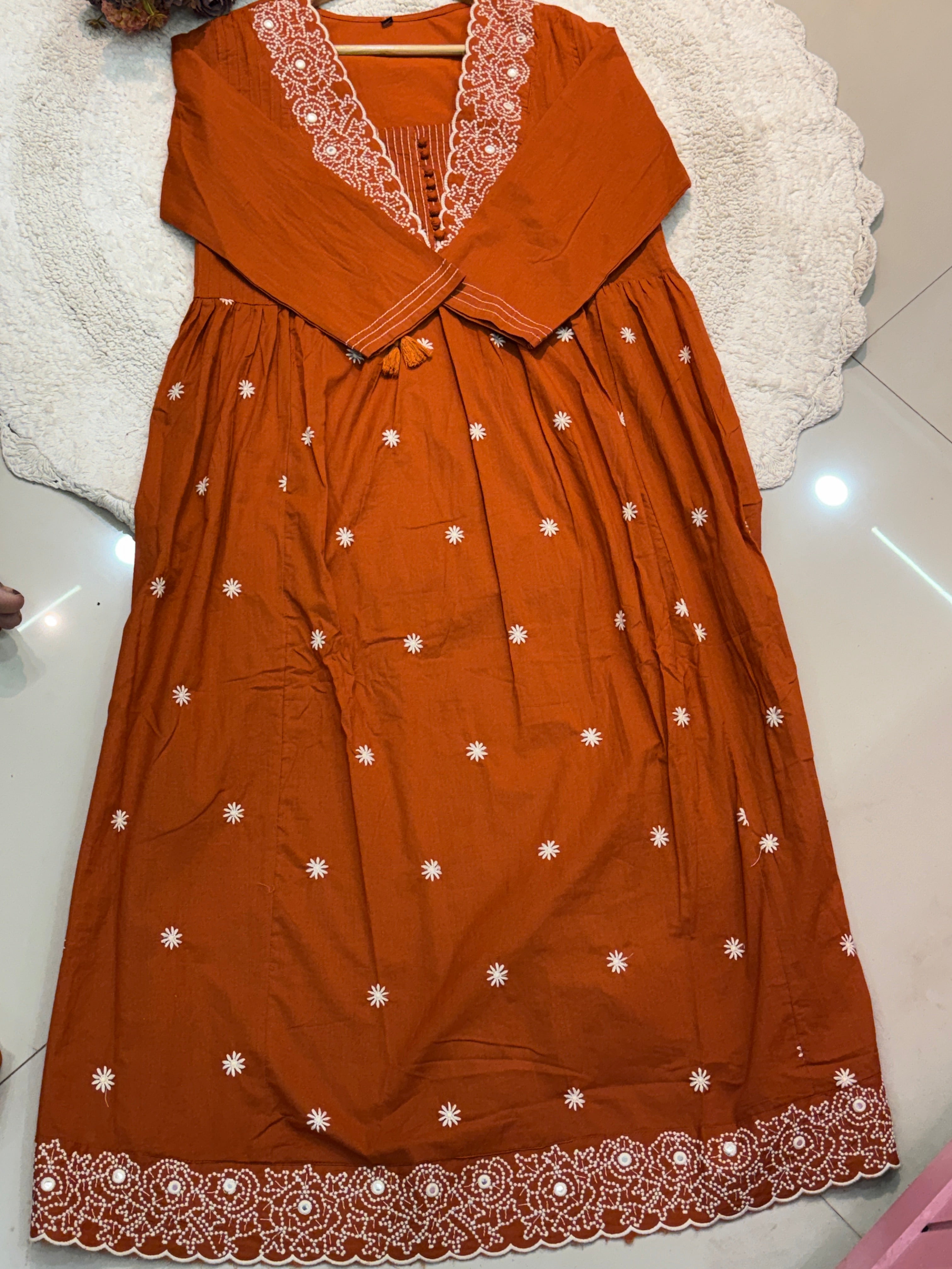 MZ2493-Premium cotton anarkali suit