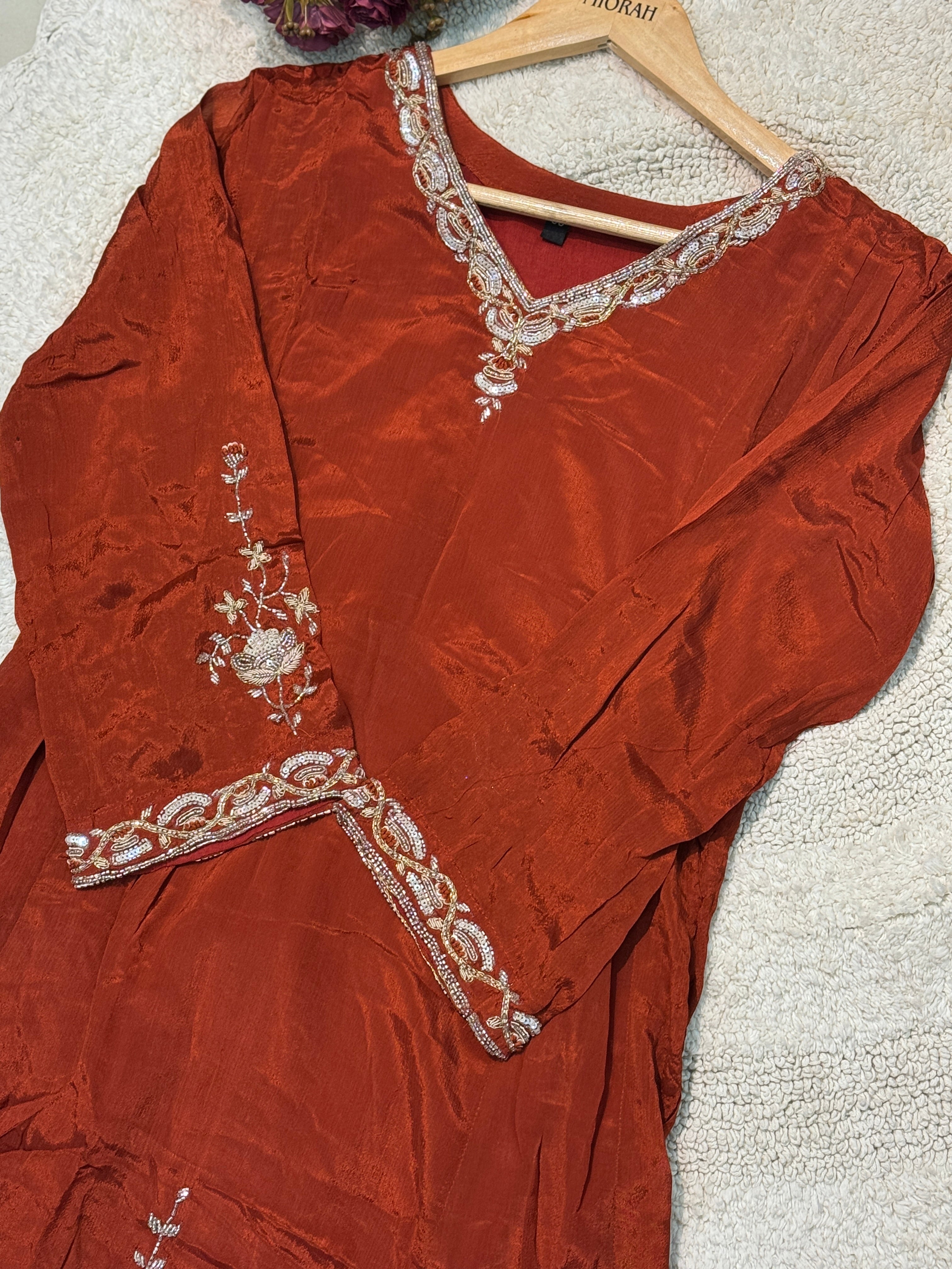 MZ2511-Designer chinnon suit