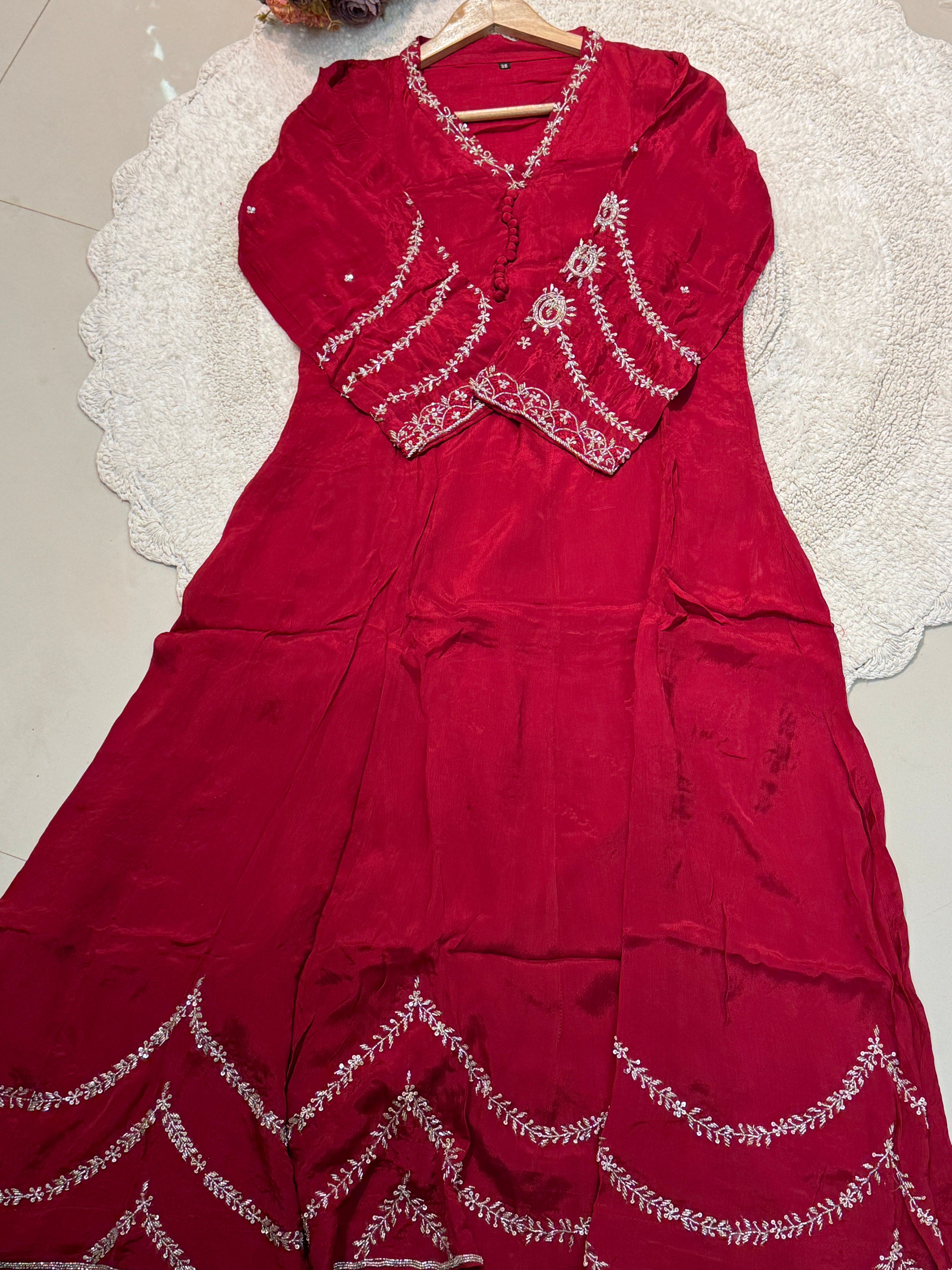 MZ2494-Designer chinnon suit