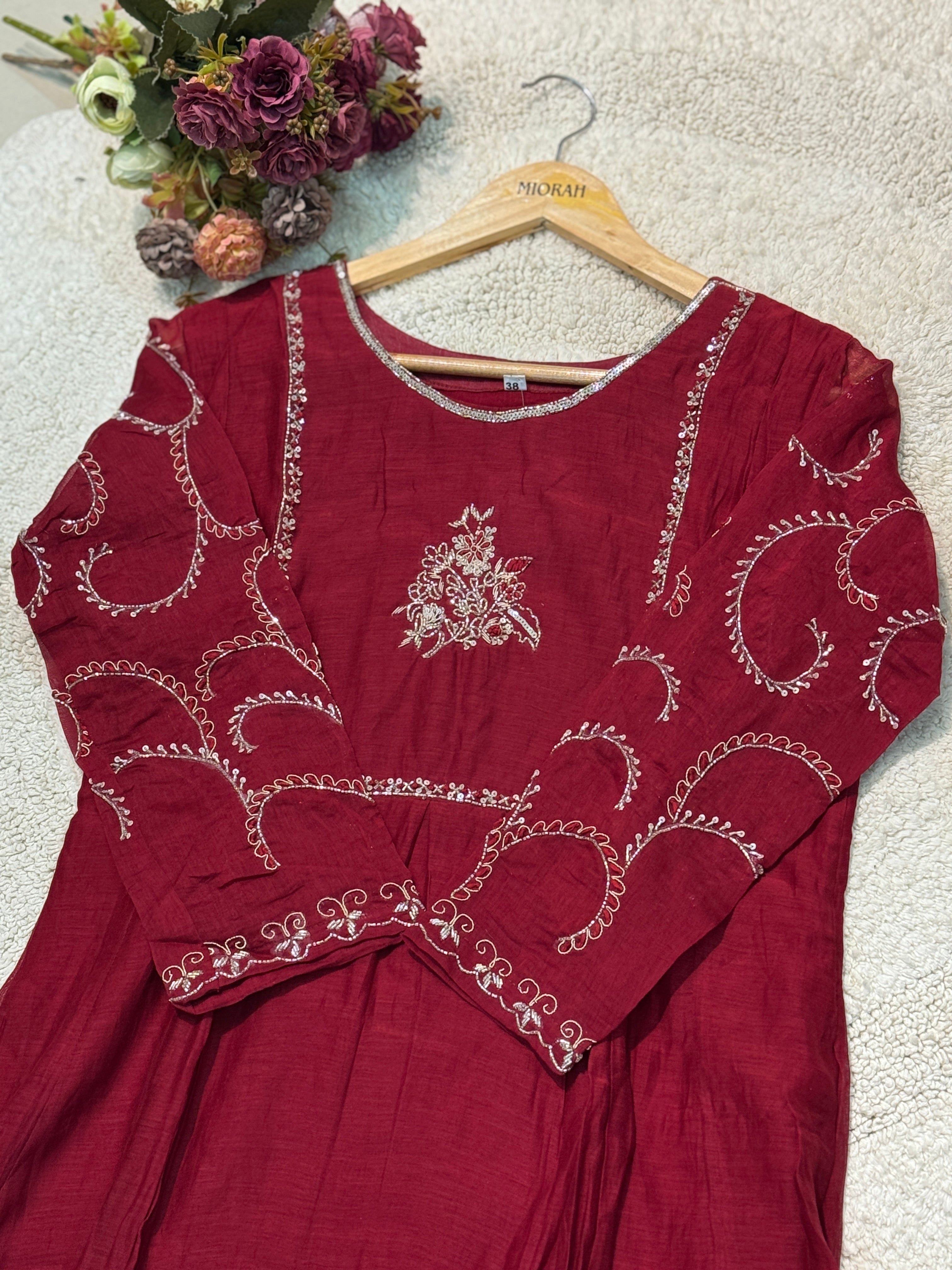 MZ2504-Designer Mul chanderi suit