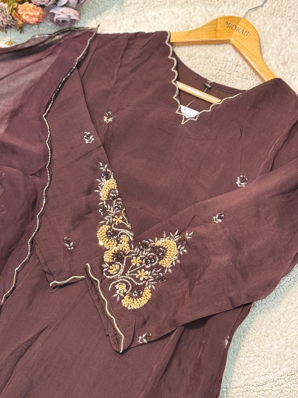 MZ278-Designer Viscos organza suit