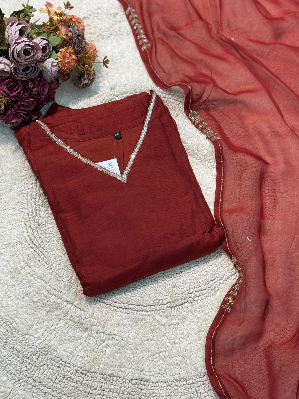 MZ273-Designer Dola silk suit