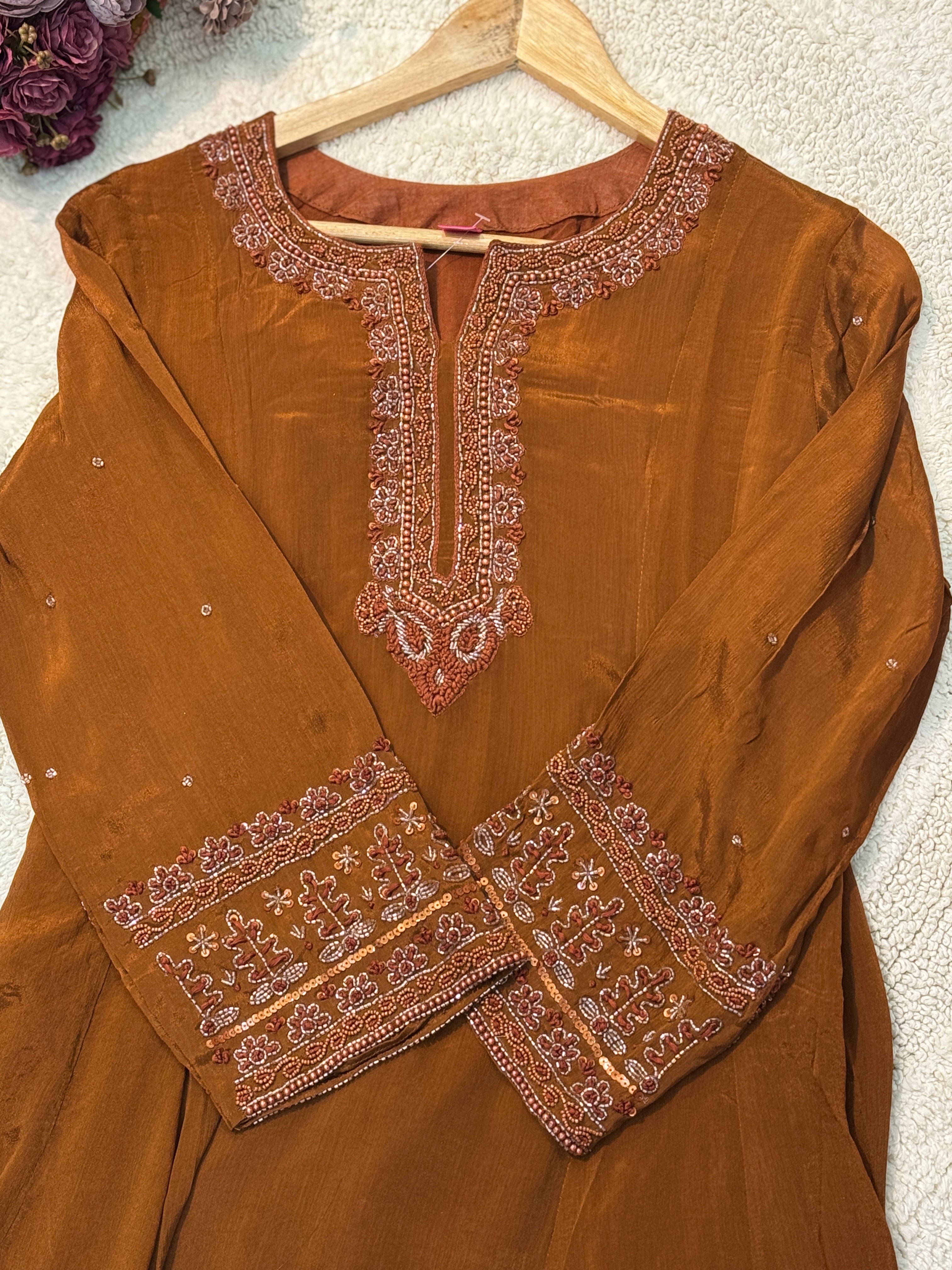 MZ2635-Designer chinnon suit