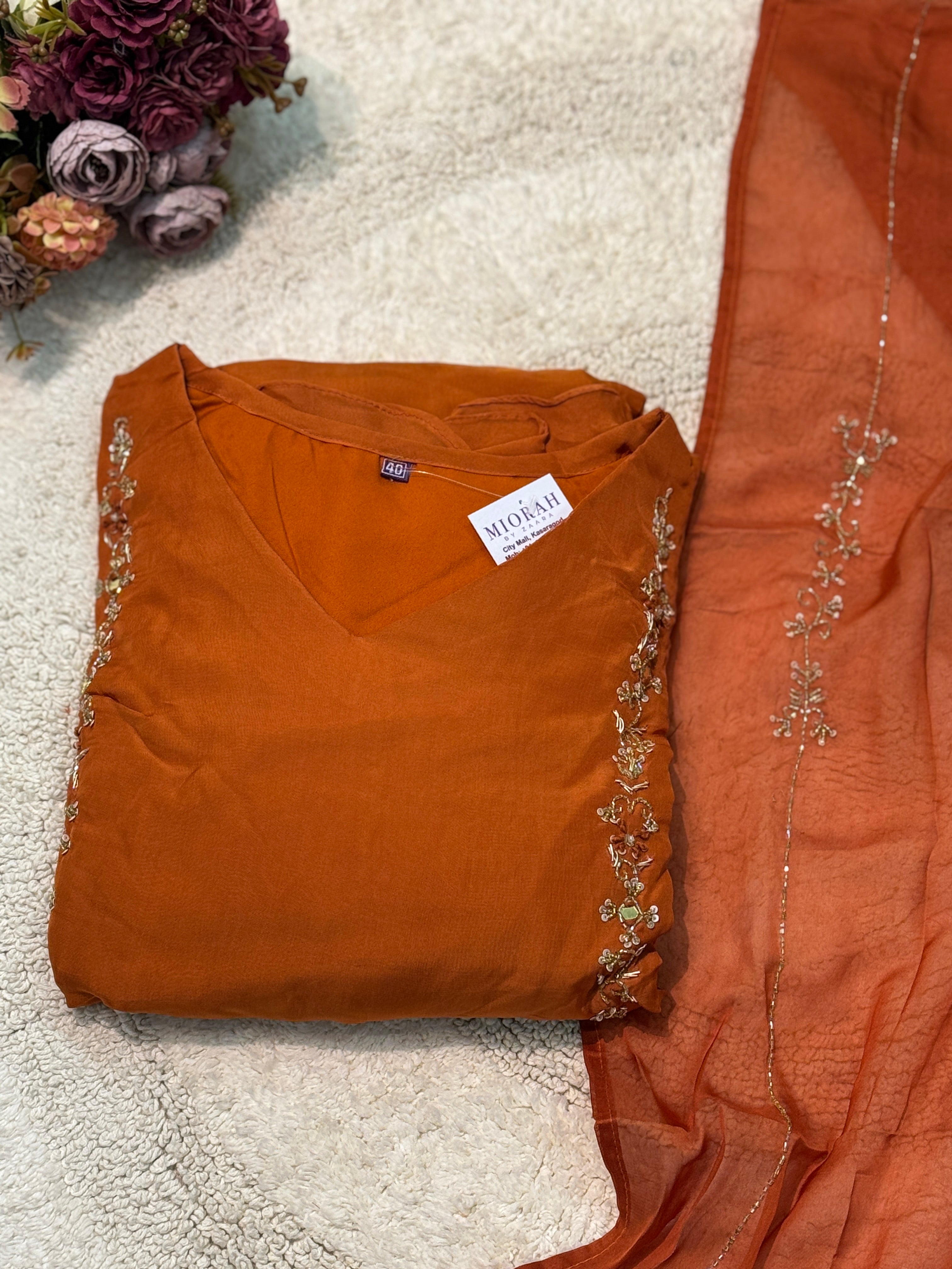 MZ275- Designer viscos organza suit