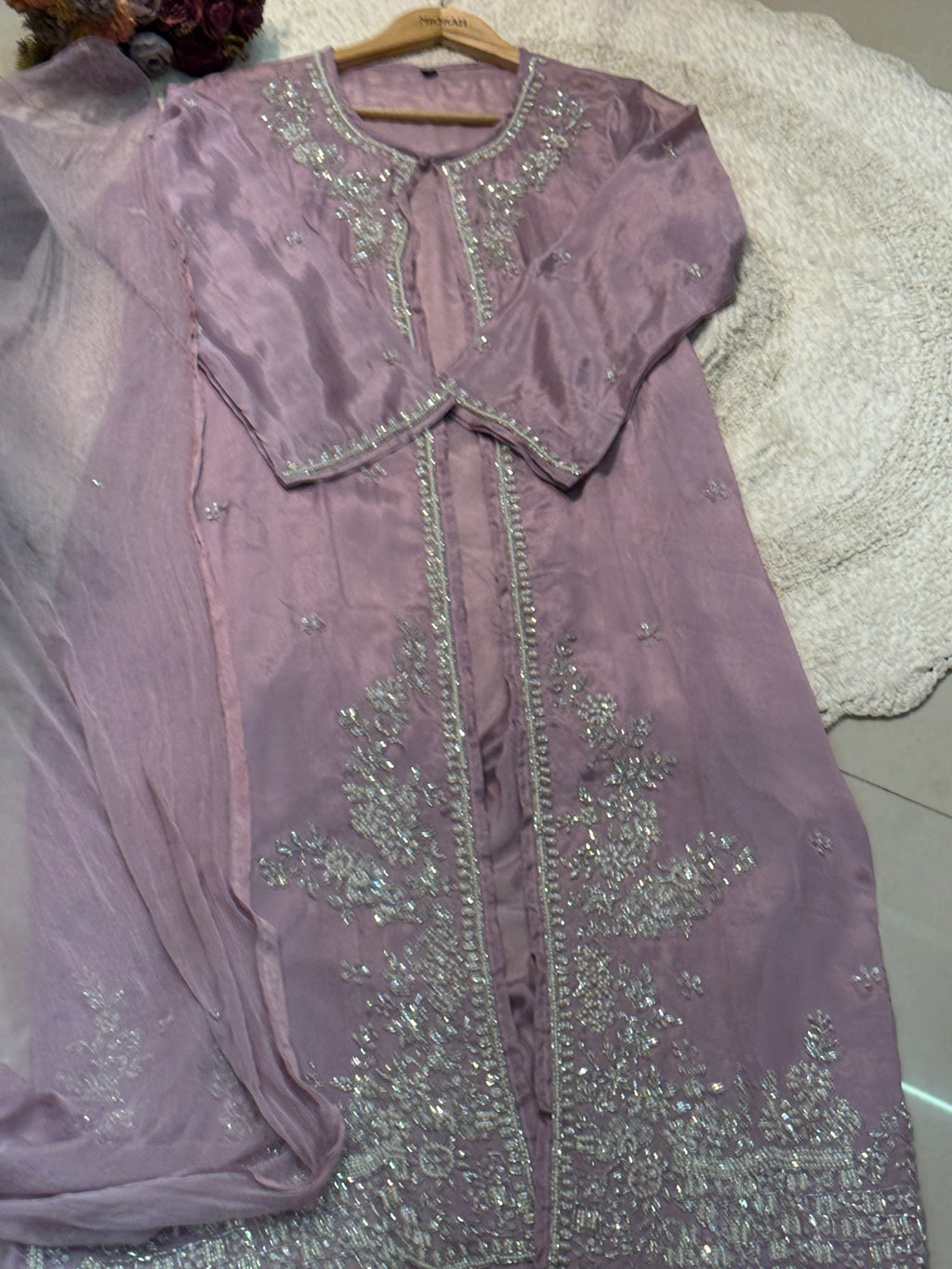 MZ281-Designer chinnon suit