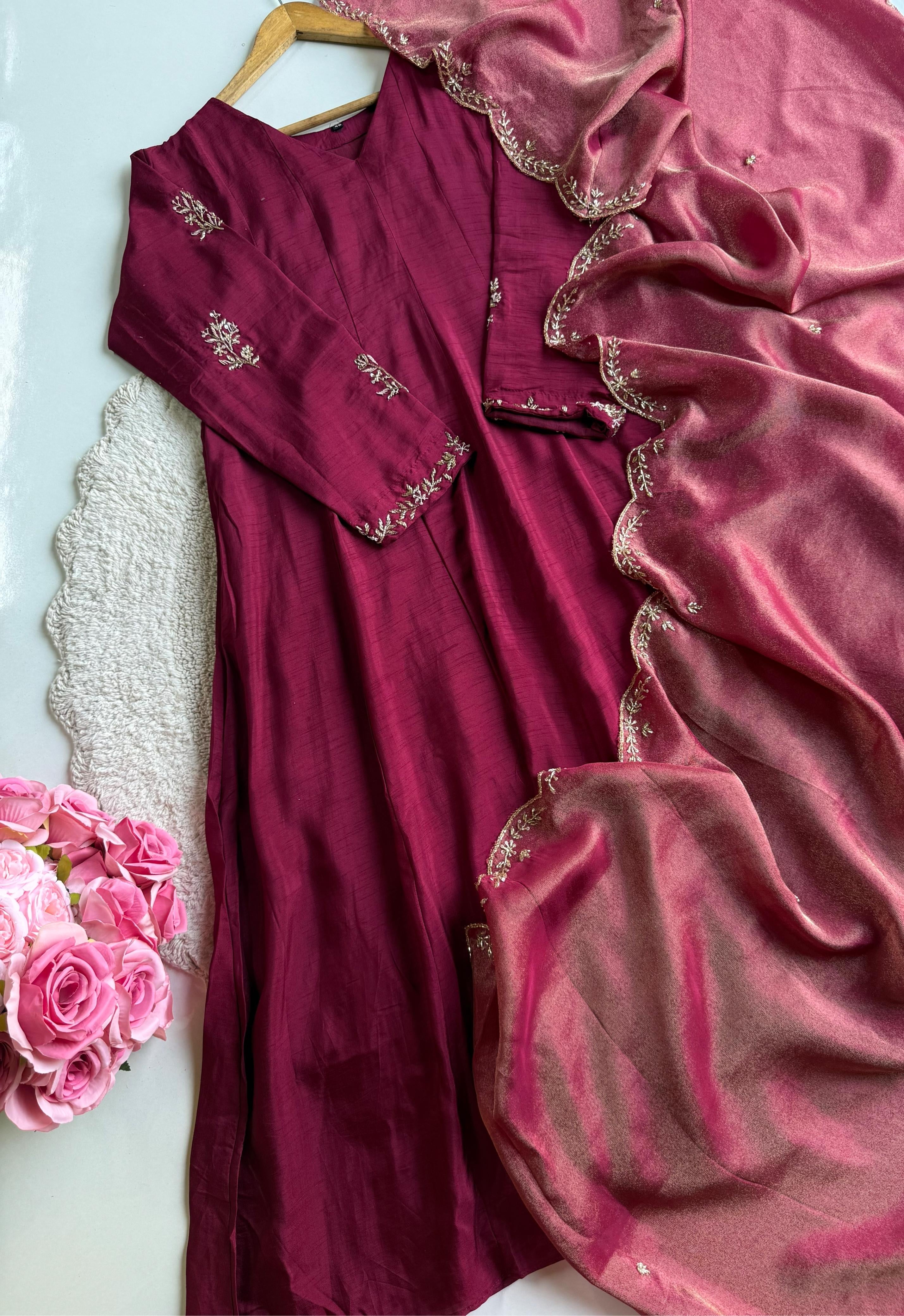 MZ2505-Designer Mul chanderi suit