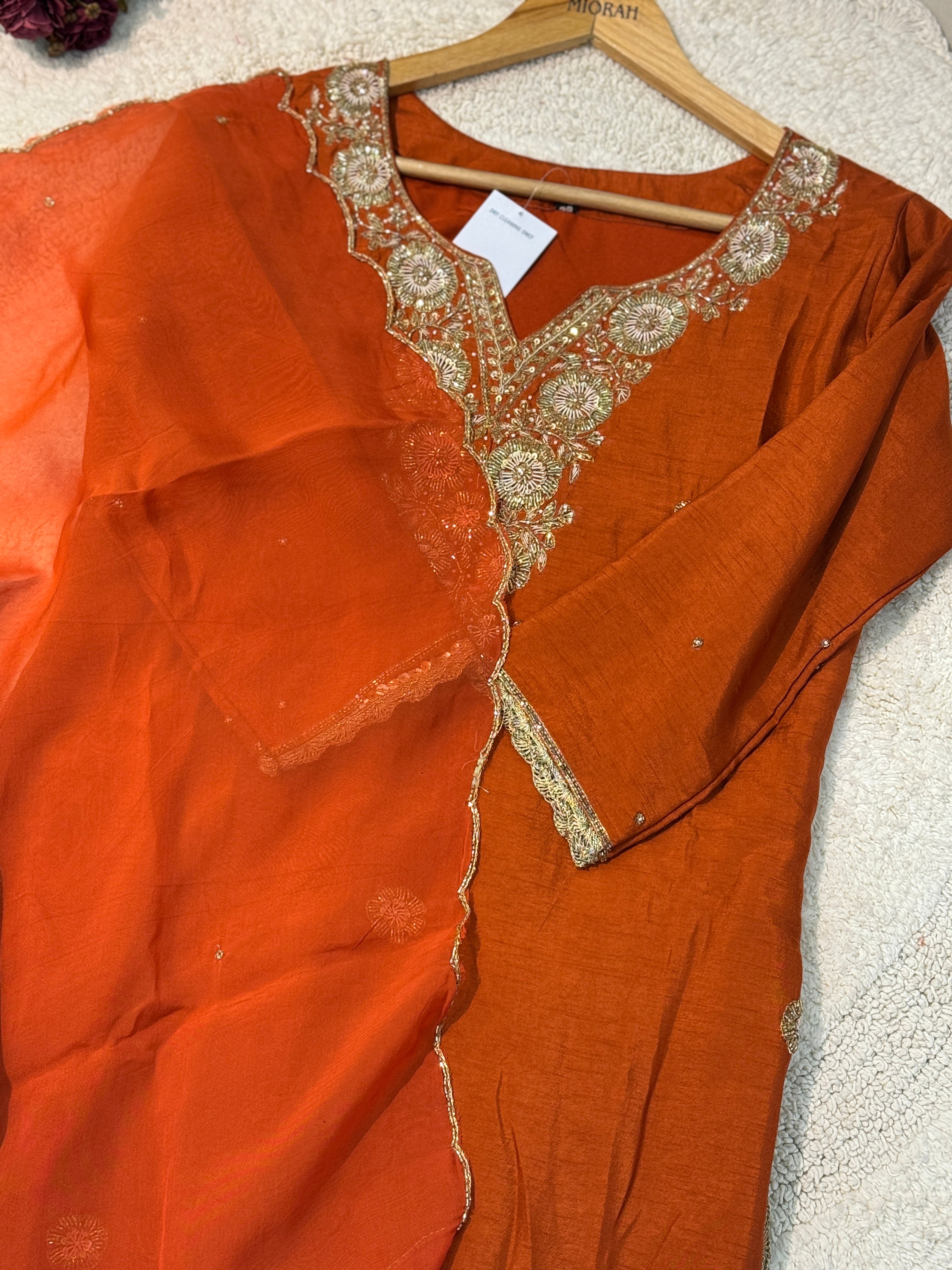 MZ266-Designer silk palazo suit