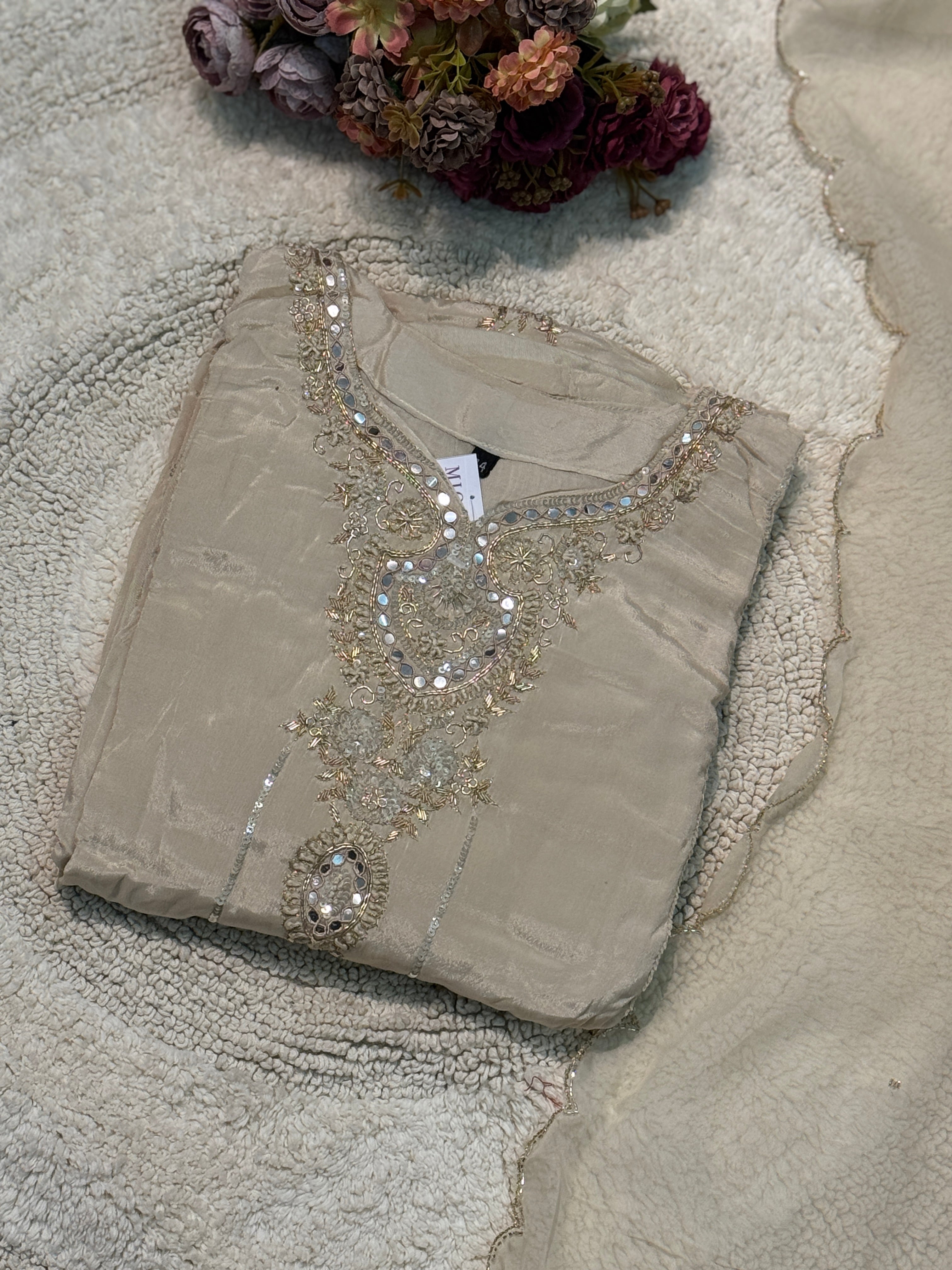 MZ2497-Designer chinnon suit