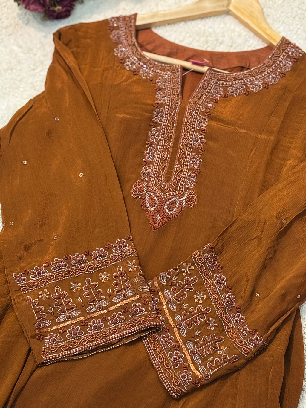 MZ2635-Designer chinnon suit