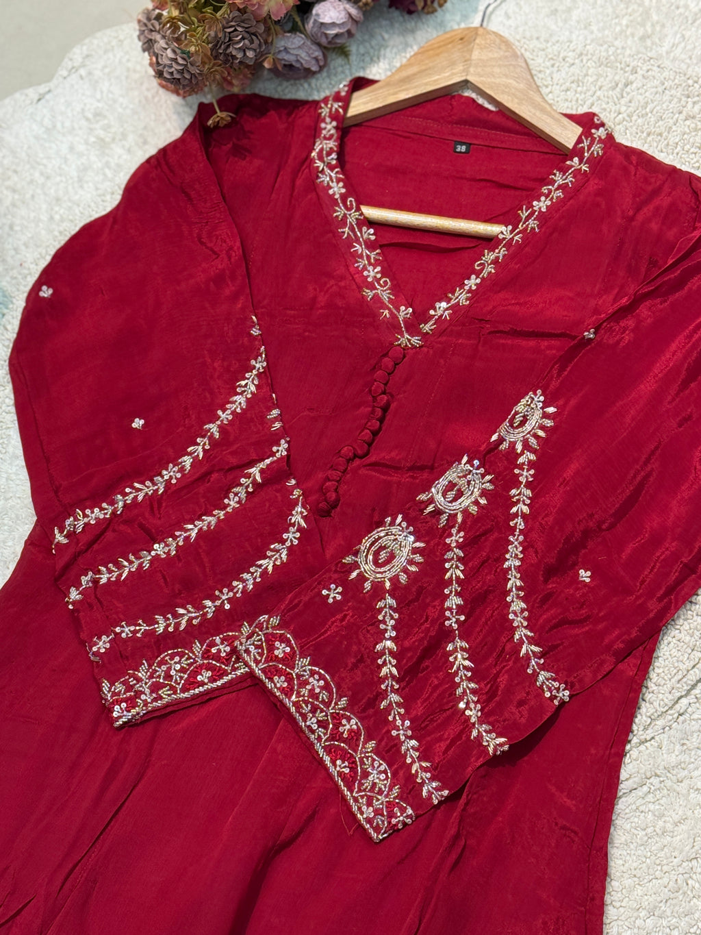 MZ2494-Designer chinnon suit