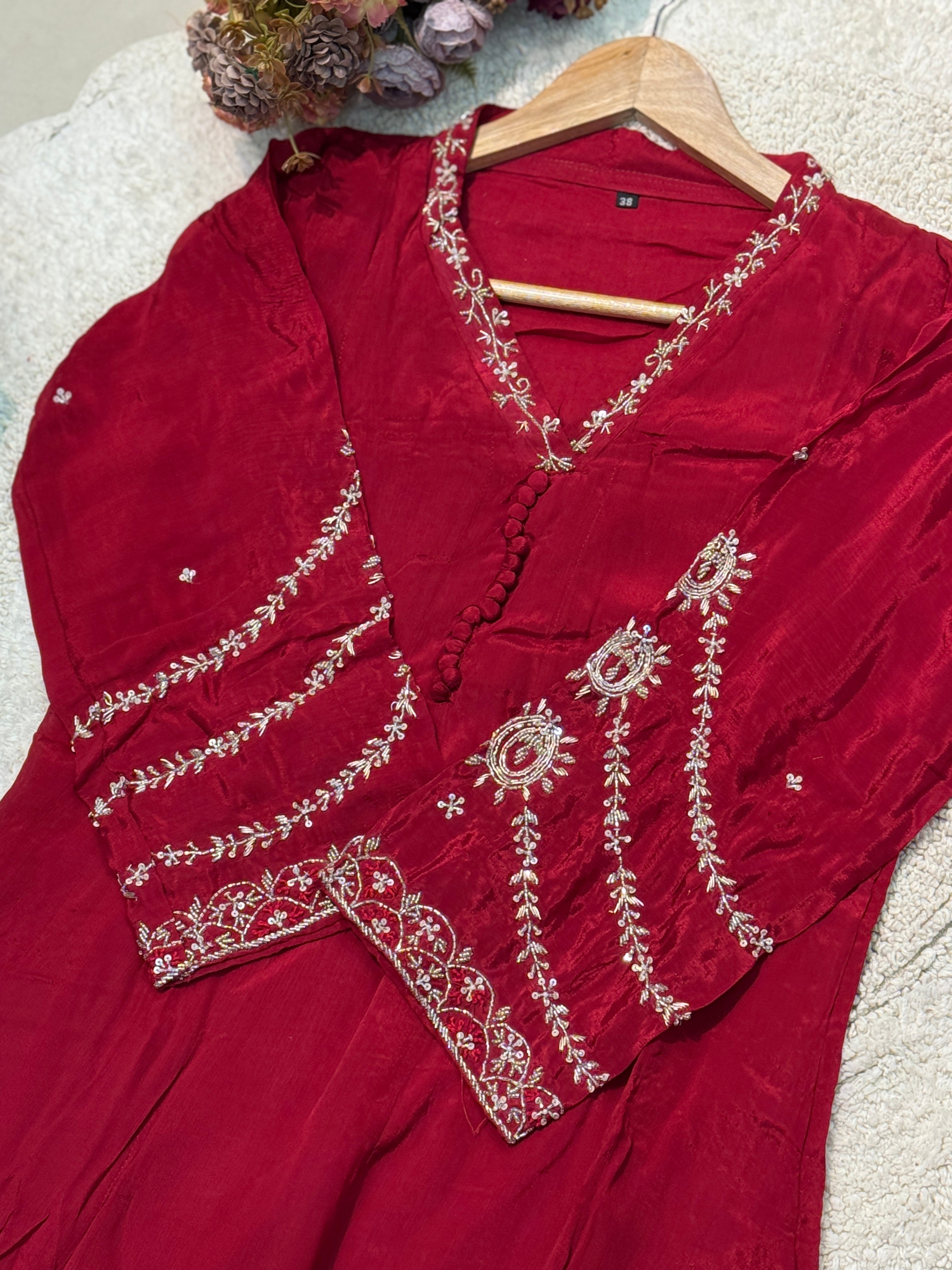 MZ2494-Designer chinnon suit