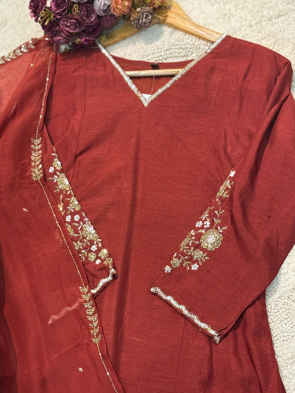 MZ273-Designer Dola silk suit